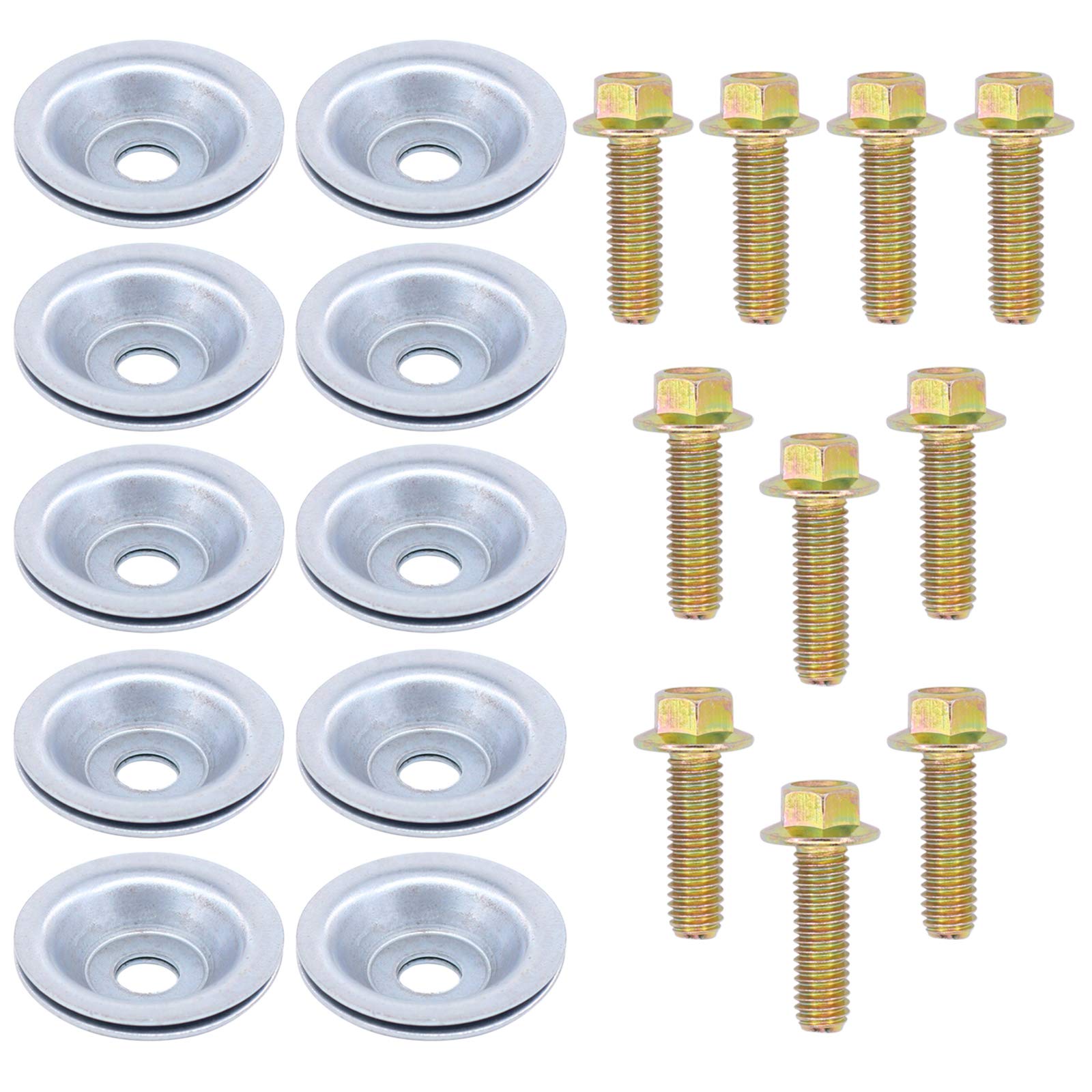 Applianpar Pack Of 10 Skid Plate Washers And Bolts For Polaris Rzr 570 800 900 Xp 1000 Turbo