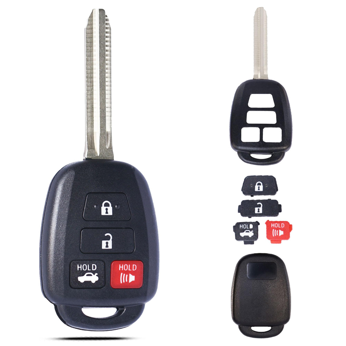 SUPALAND Key Fob Shell Case Replacement Fits for Toyota Camry Corolla RAV4 Highlander Tacoma Yaris Scion 2012 2013 2014 2015 201