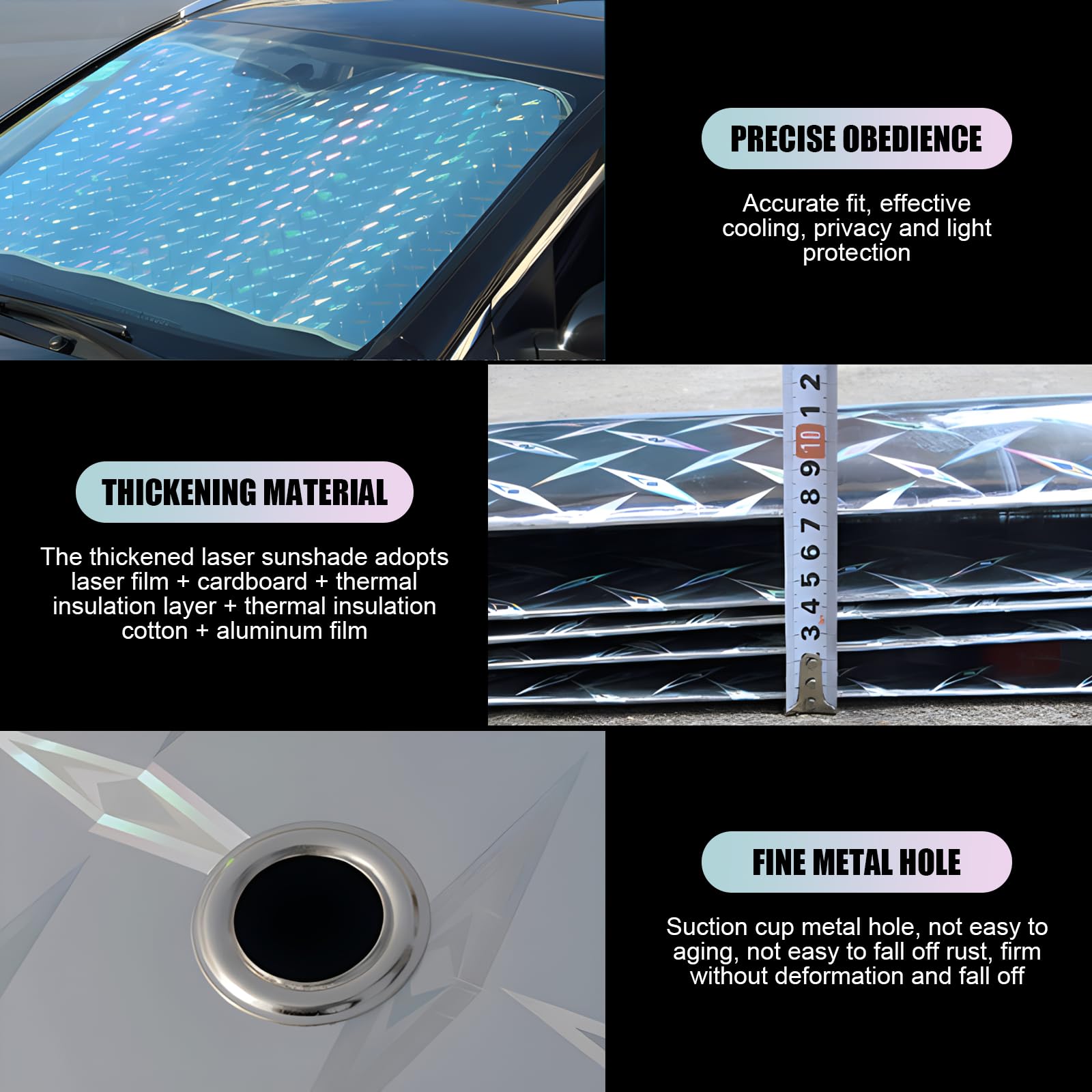 awlbed 1 PC Car Windshield Sun Shade, Portable Heat Insulation Reflector, Keep Cool, Universal Foldable Vehicle Front Window UV