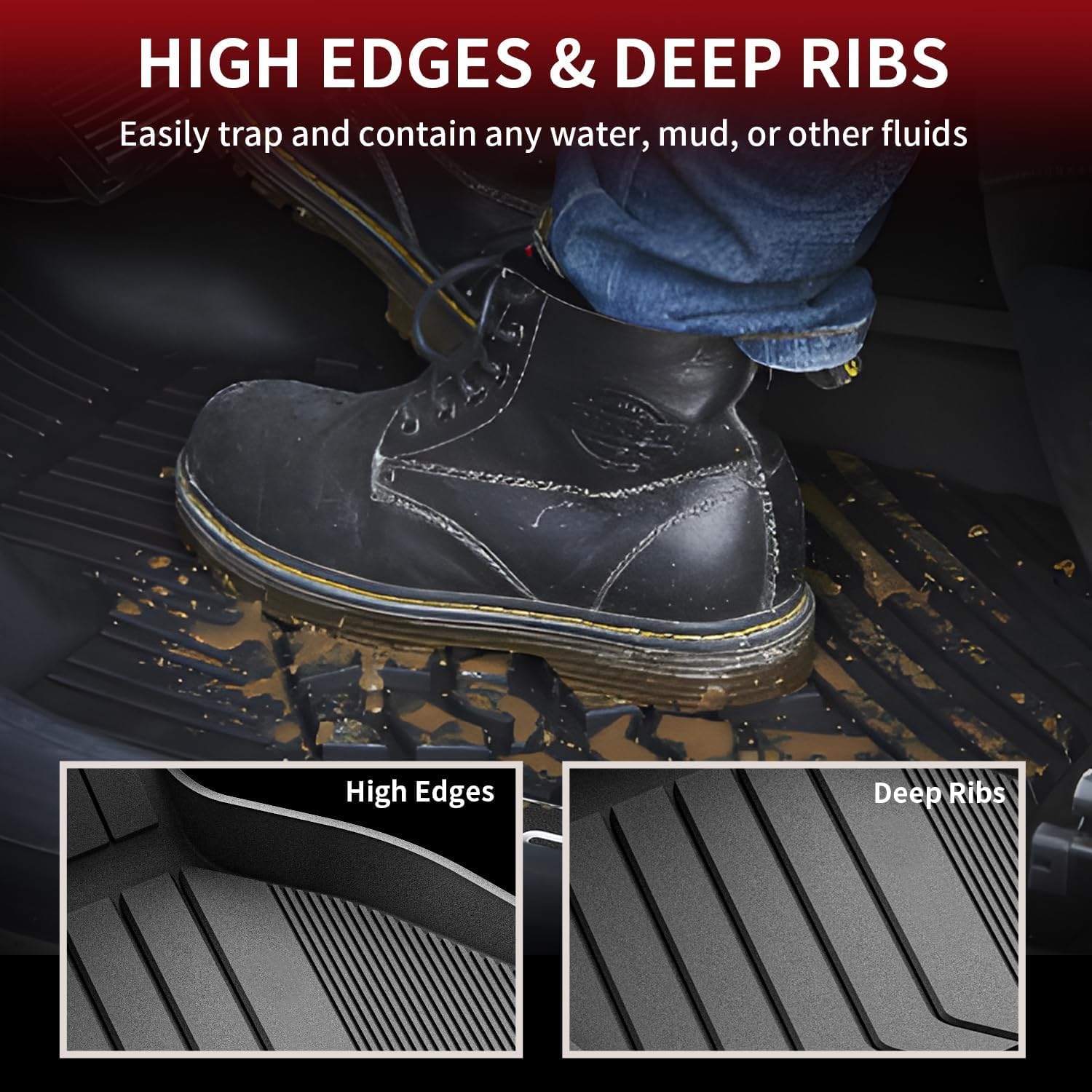 Lasfit Floor Mats&Trunk Mat Fit For Bmw X5 2019-2024 2025 2026 40I/45E/50E/50I/M/M50I/M60I, All Weather Tpe Custom Fit 1St&2Nd R