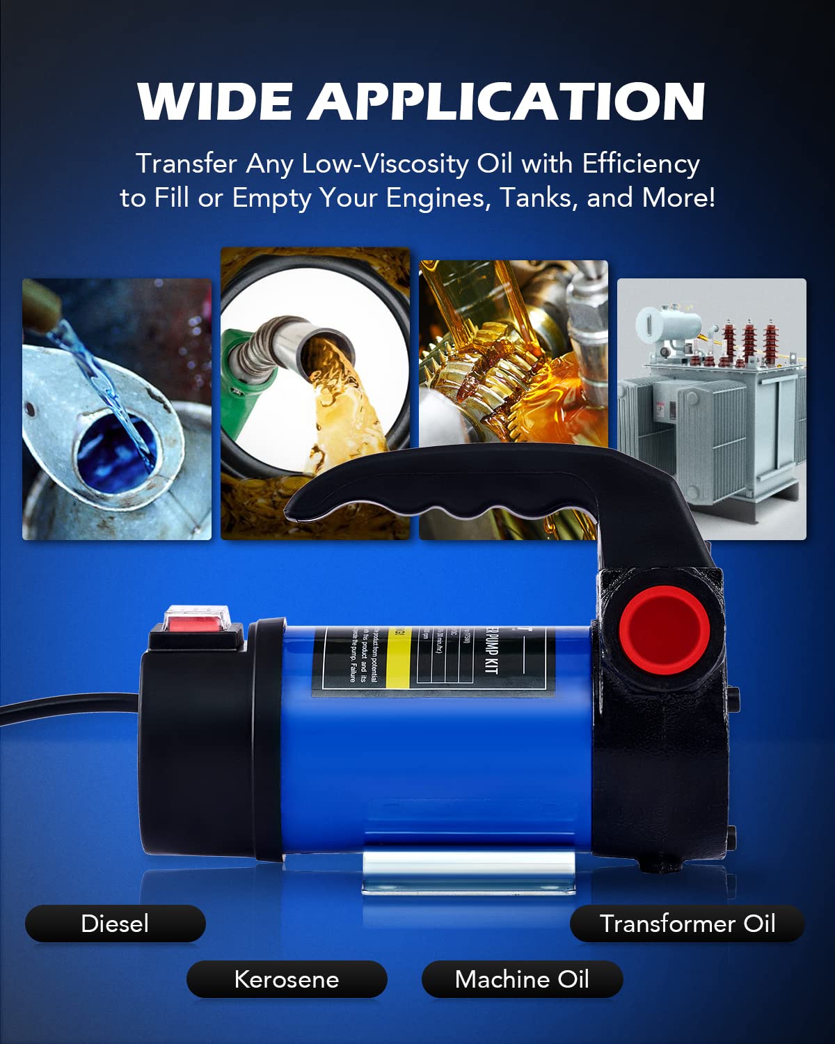 Orion Motor Tech Diesel Transfer Pump, 12 Volt Fuel Transfer Pump Dc 10Gpm Diesel Pump For Transferring Diesel, Kerosene, Machin