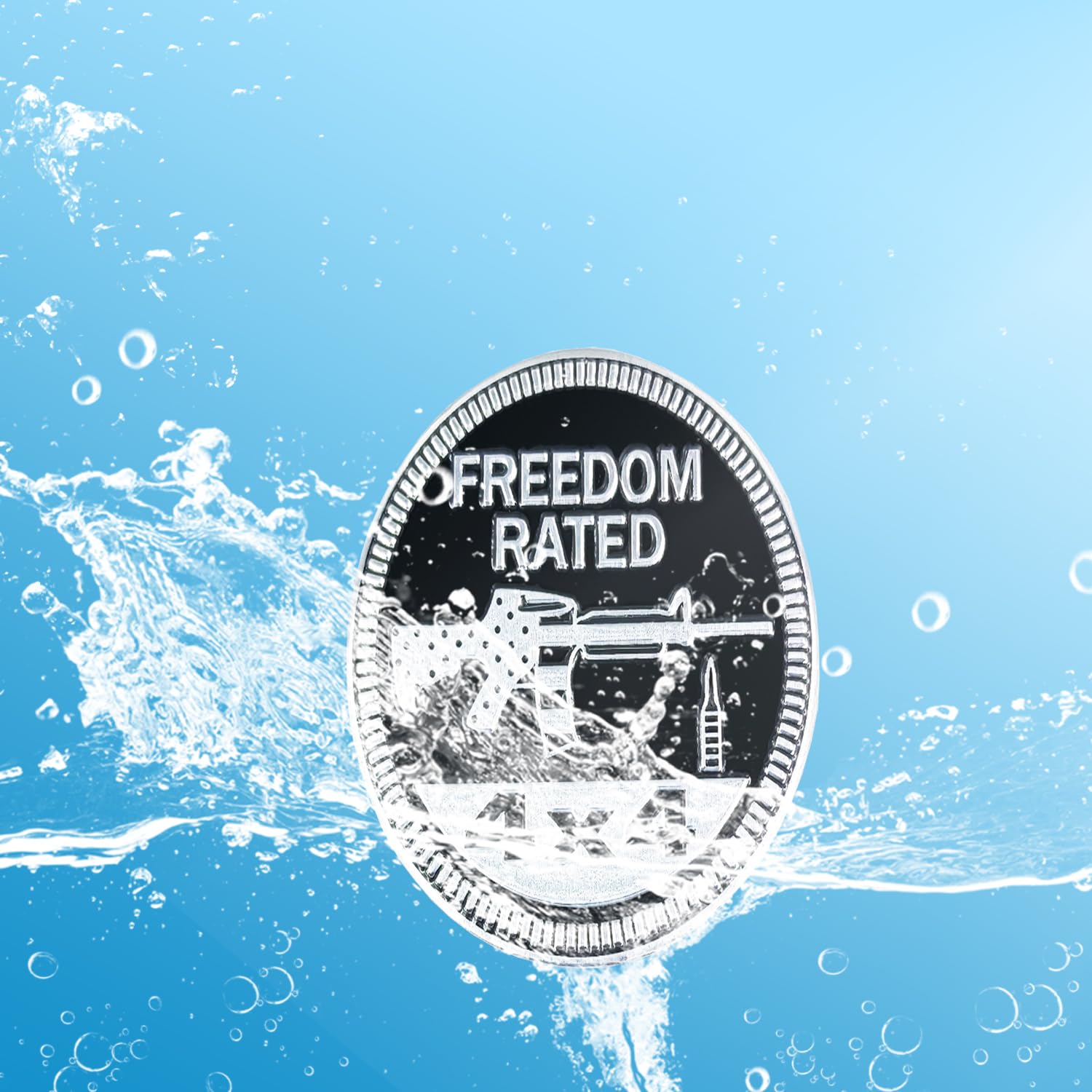 2 Pcs Freedom Badge Rated Car Emblem, 4 X 4 Metal Automotive Badge, 3D Round Metal Car Badges Emblems, Car Badge Decals Stickers