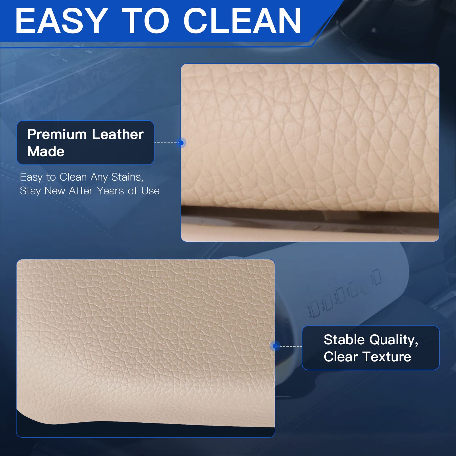 Lujuntec Center Console Armrest Latch Lid With Skin Cover Fits 2000-2008 A4 A6 S4 Lid Armrest Beige