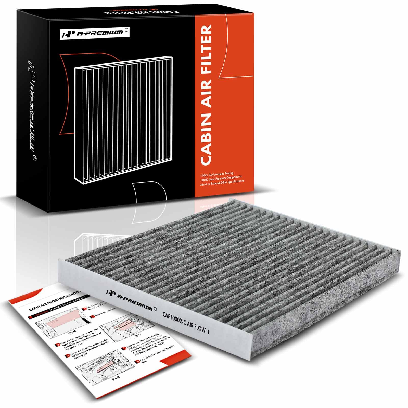A-Premium Cabin Air Filter with Activated Carbon Compatible with Hyundai Ioniq 2017-2022 & Kia Niro 2017-2022, L4 1.6L, Replace#