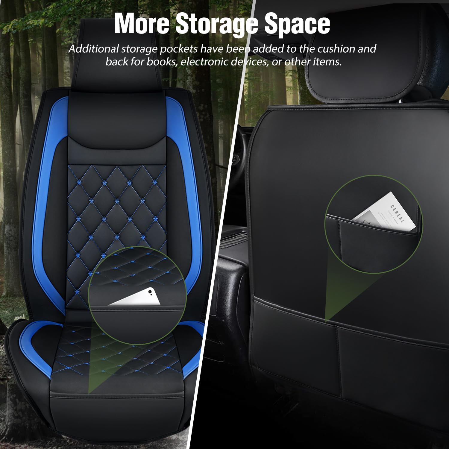 Nilight Car Seat Covers Waterproof Breathable Faux Leather Cushions Anti-Slip Universal Cover For Kia Civic Corolla Hyundai Hond