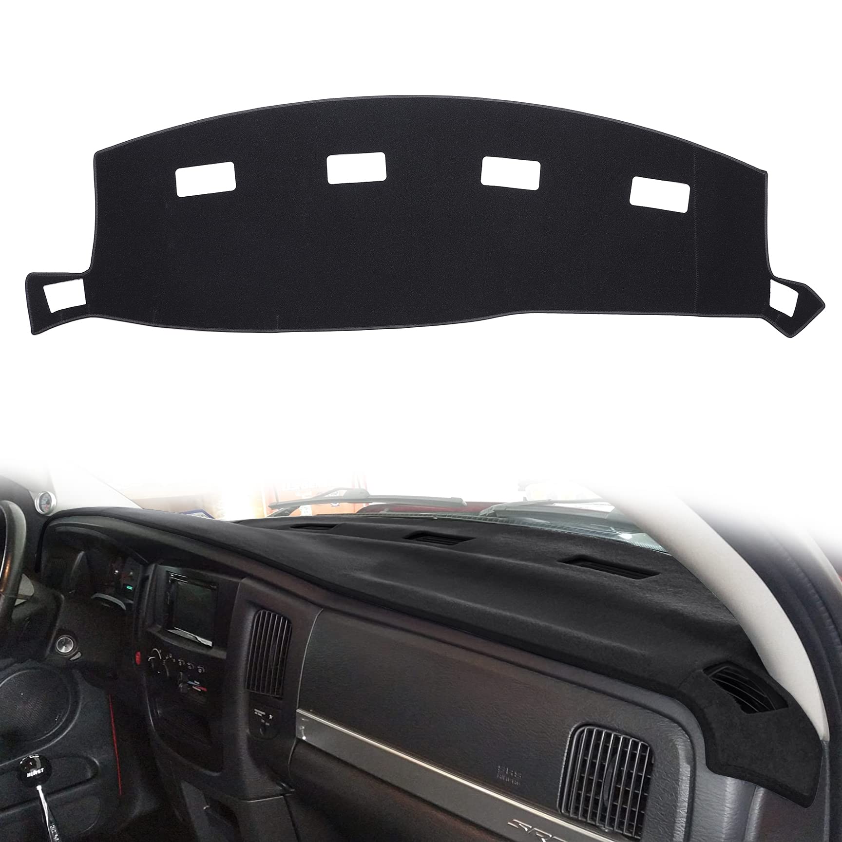 HanLanKa Dashboard Cover Dash Cover Mat Pad Compatible with 2002-2005 Dodge Ram 1500,2003-2005 Ram 2500/3500(Ram 02-05, Black)