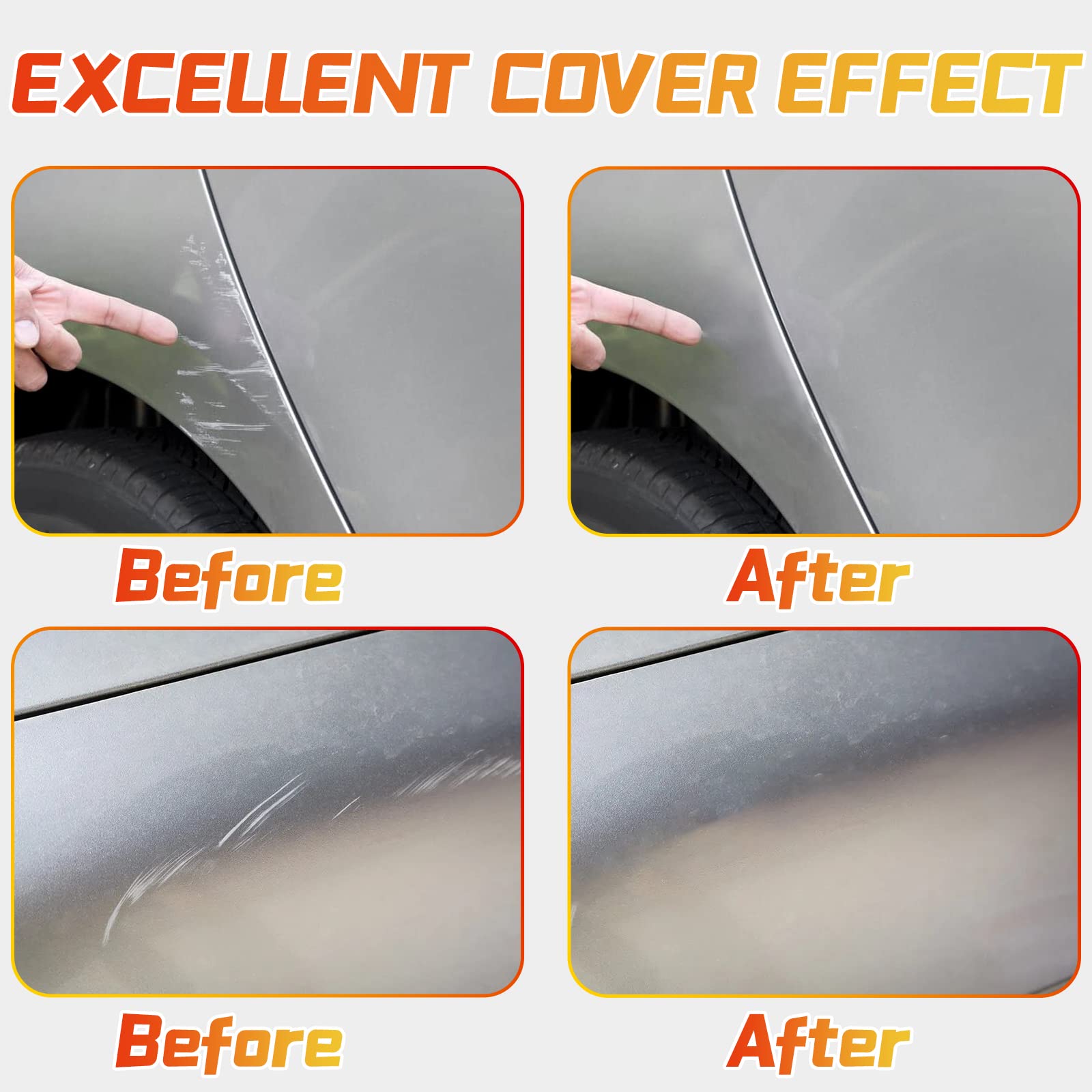 Silver Touch Up Paint Pen For Cars, Car Paint Scratch Repair, Two-In-One Car Touch Up Paint Fill Paint Pen, Quick & Easy Solutio