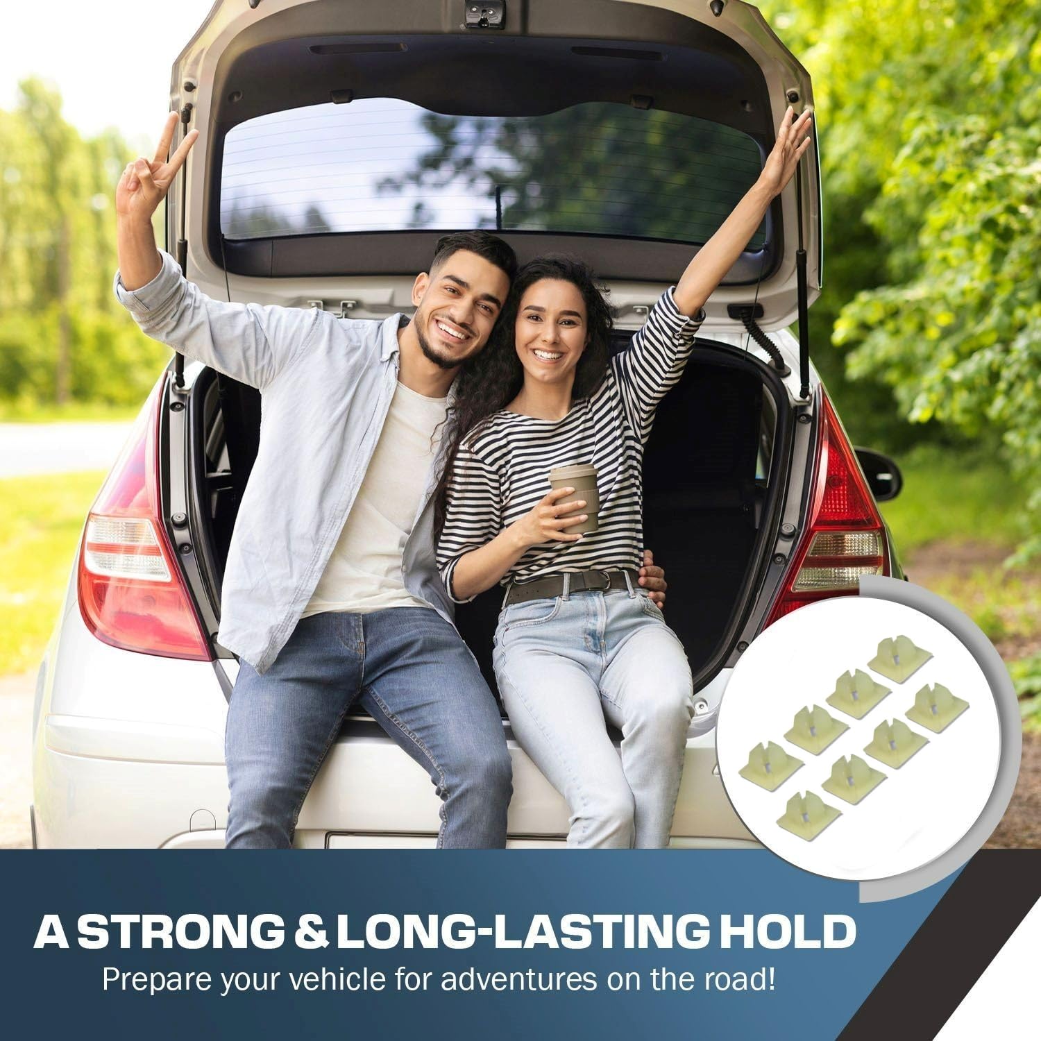 License Plate Screw Inserts - Set Of 8 Nylon Retaining Nuts For License Plate Screws - Front And Back License Plate Nut Bracket