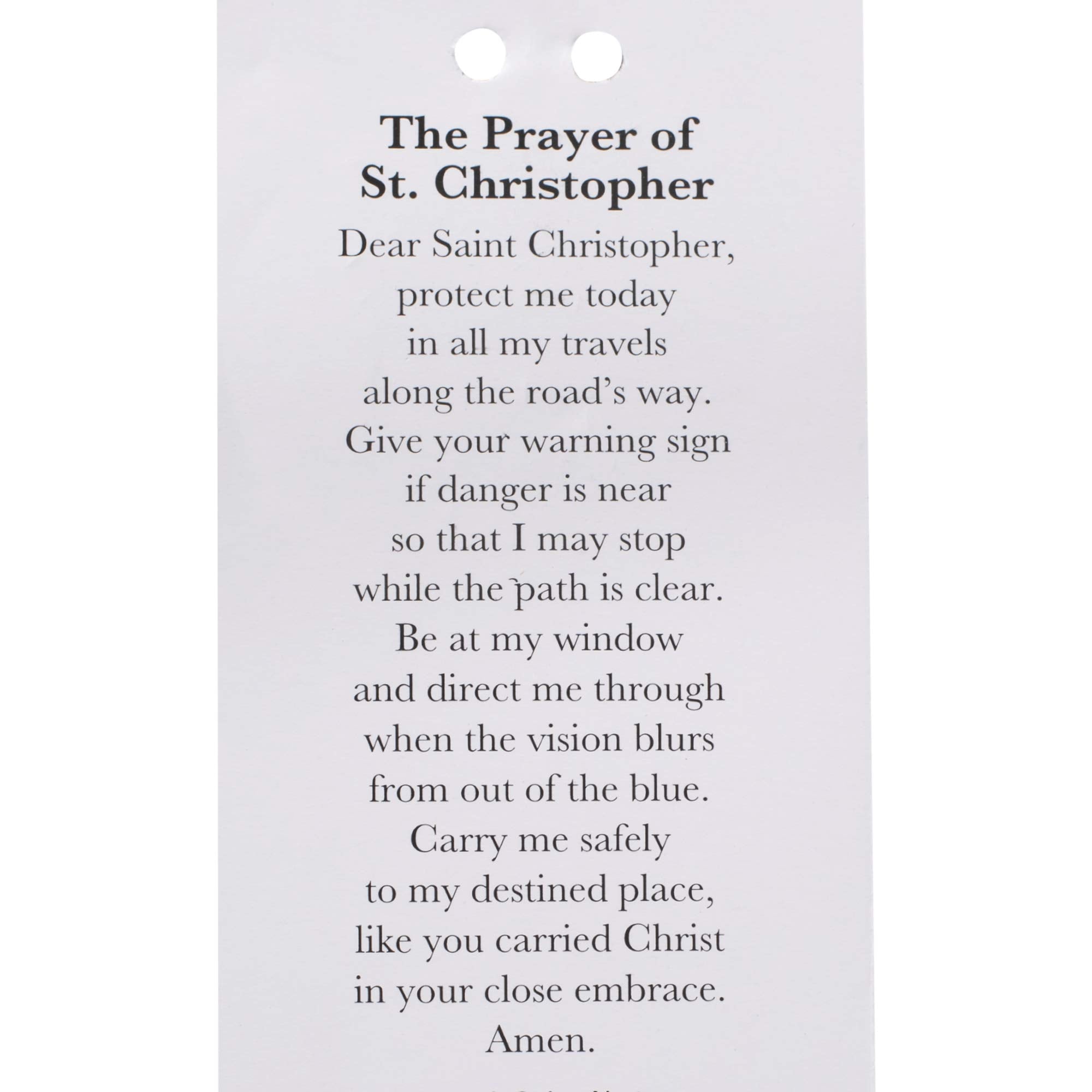 Dicksons Saint Christopher Protect Us Silver Tone 7 Inch Zinc Alloy Metal Auto Mirror Dangle Car Charm