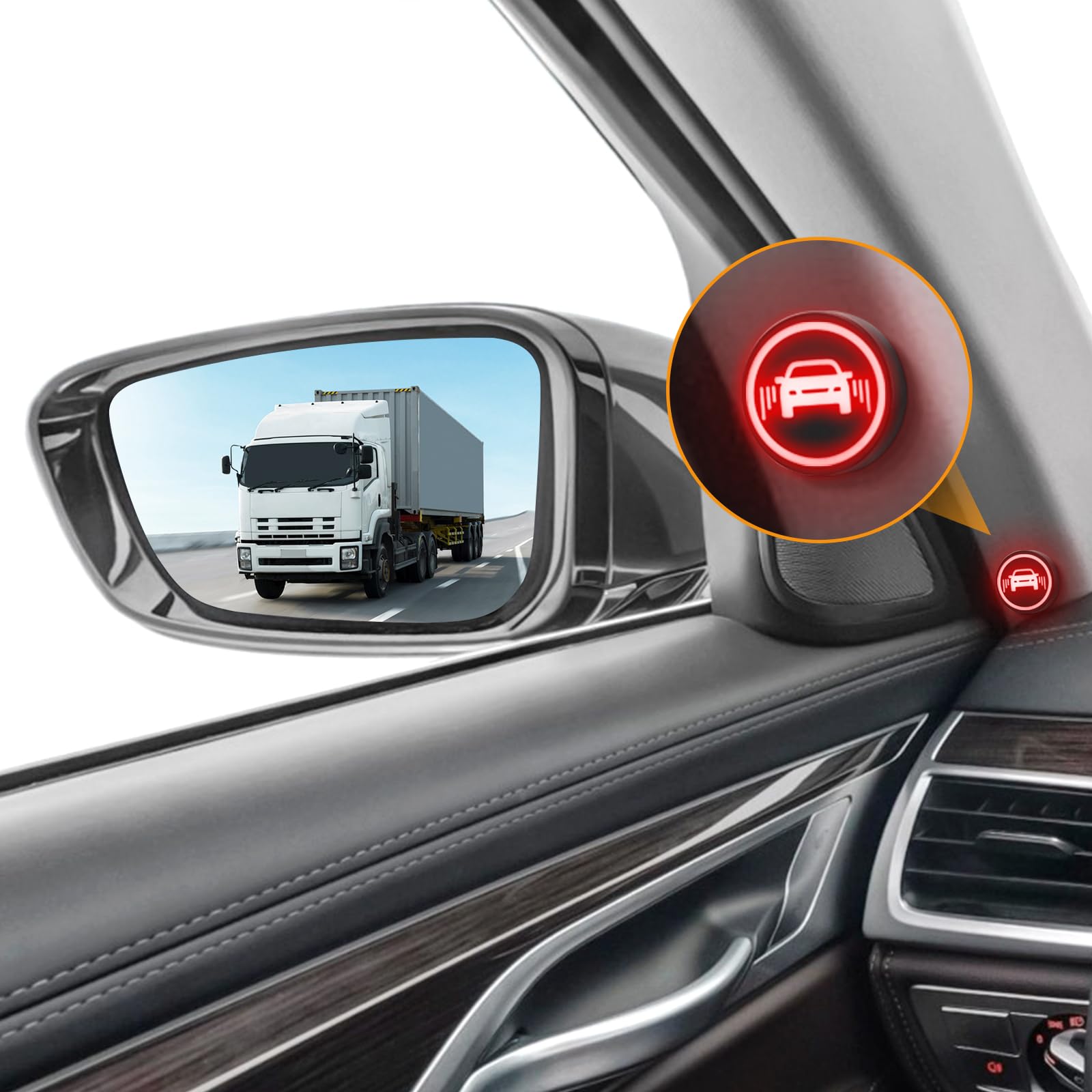 BlueDex Blind Spot Monitoring System - 24GHz Millimeter Wave Sensor, DC12V, Black