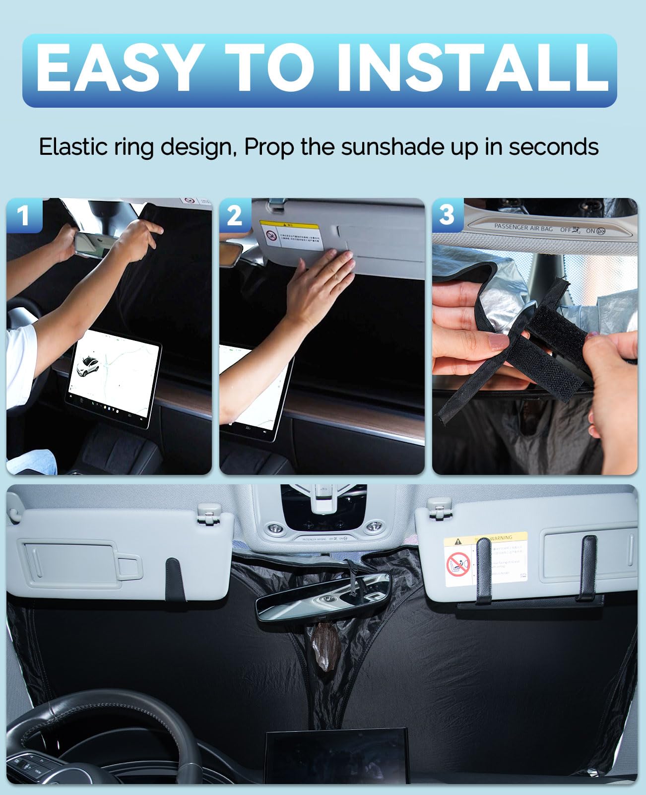 Sun Shade For Dodge Ram 2500 3500 2013-2024 2025 Truck Accessories Front Window Shade Fits Ram 2500 2Dr Regularcab, 4Dr Quadcab,