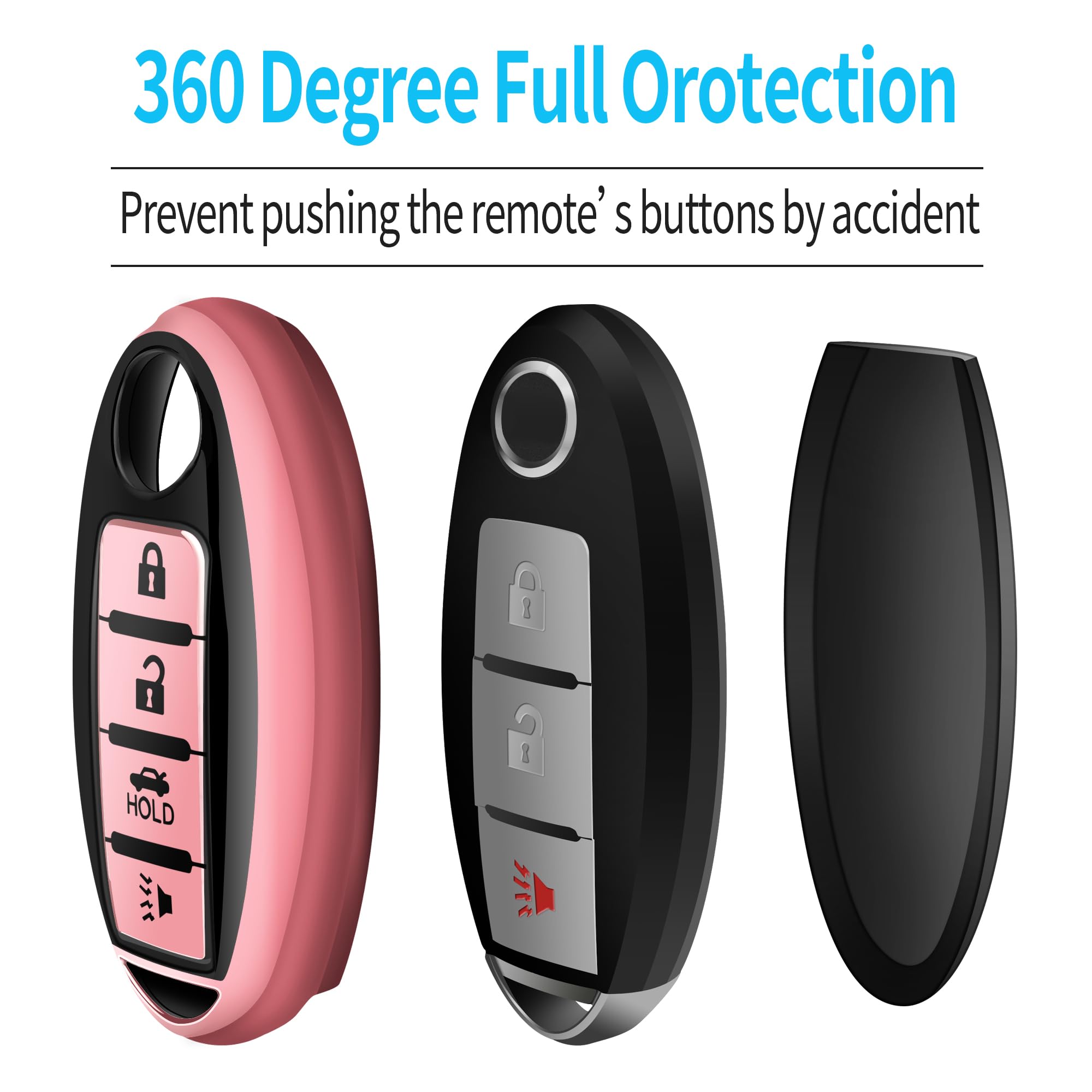 Tukellen Compatible With Nissan Key Fob Cover Soft Tpu Key Case For Infiniti X-Trail Rogue Altima Quest Pathfinder Sentra Patrol