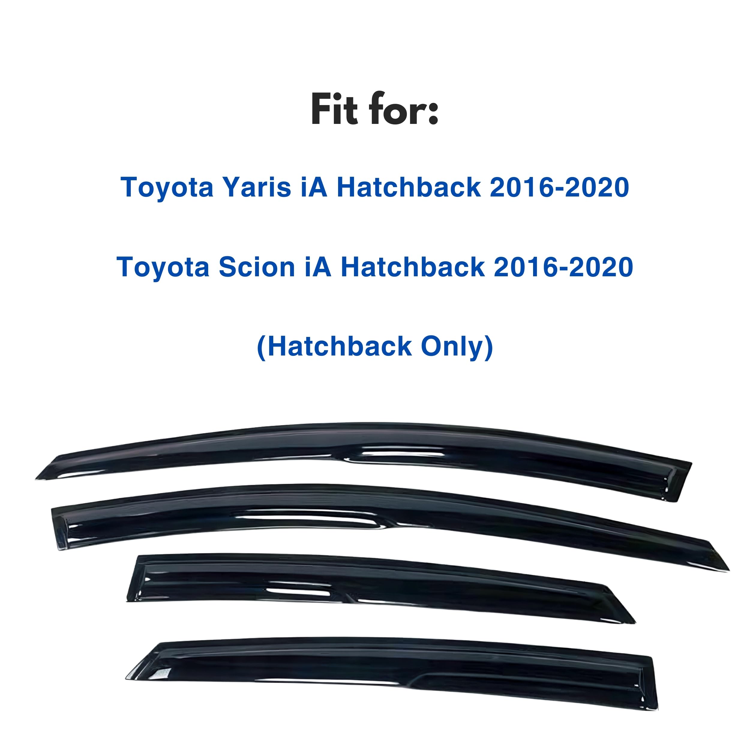 Immortal Group IG Window Visor Rain Guard for Toyota Yaris iA Hatchback 2016-2020, Black Acrylic, Mugen Style, Model 814144