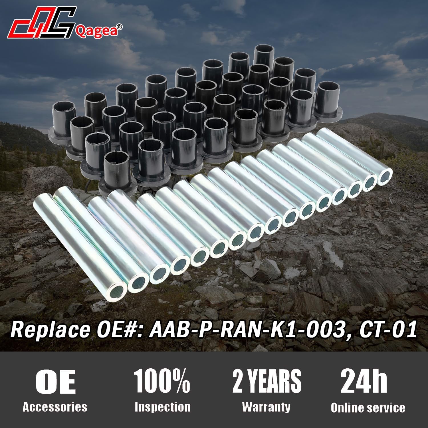 Heavy Duty A-Arm UHMW Control Arm Bushing Kit Replacement for 2005-2010 Polaris Ranger 500 700 800 900 Replace AAB-P-RAN-K1-003