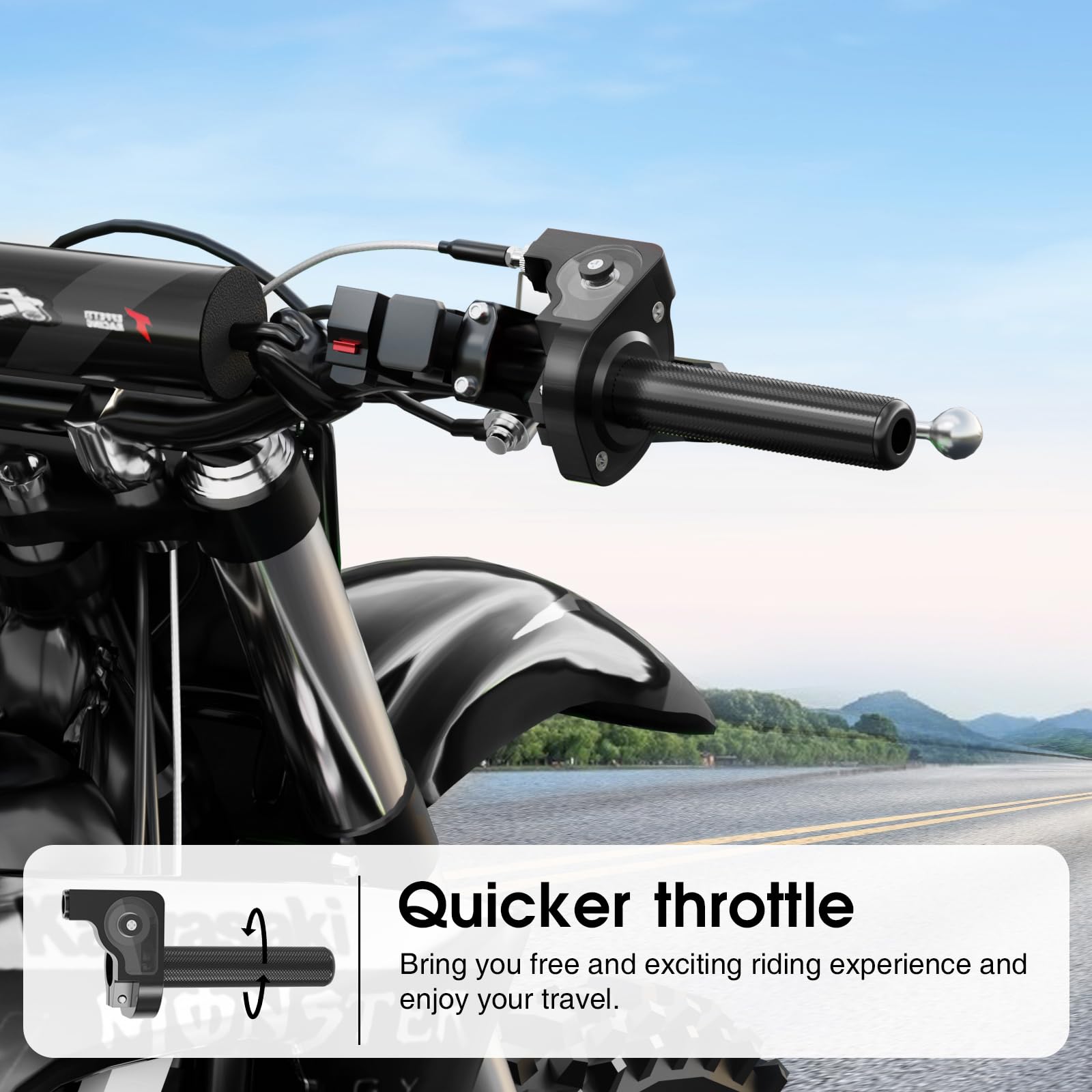 Throttle Grip Motorcycle 22mm CNC Aluminum Quick Twister with Throttle Cable CRF50 70 110 IRBIS 125 250 Dirt Bike Motorcycle Acc