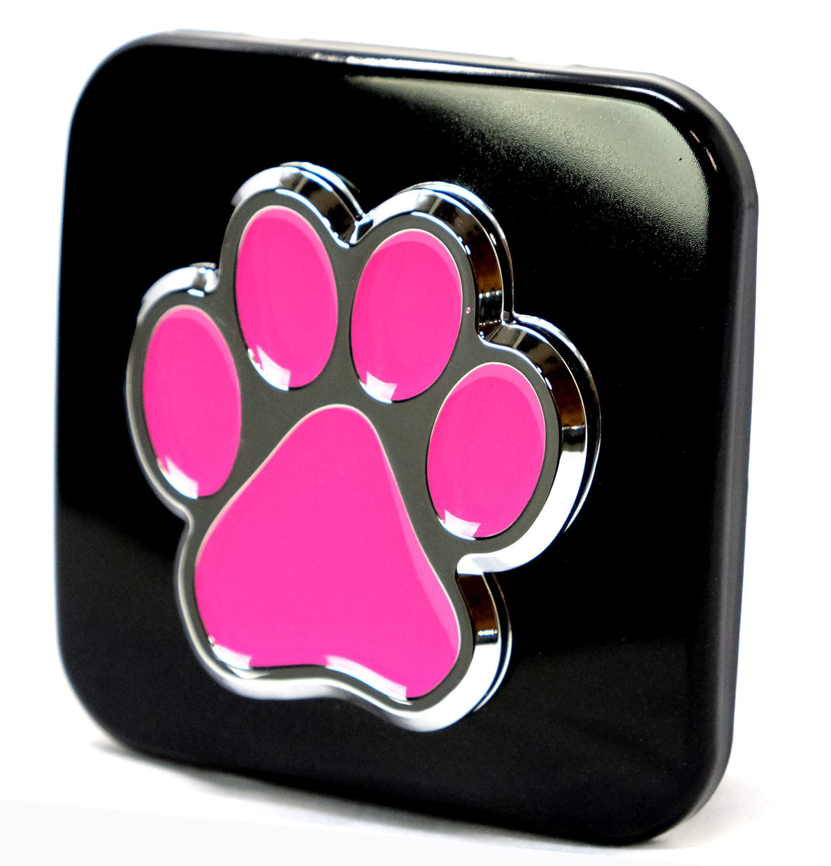 Lfparts Bear Dog Paw Foot 3D Emblem Trailer Hitch Cover Tube Plug (Fits 2'' Receivers, Hot Pink)