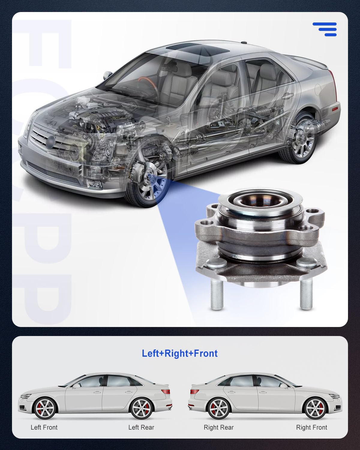 ECCPP Front 4 Lugs Wheel Bearing and Hub Assembly for 2007-2012 Sentra Wheel Hub Bearings 513299