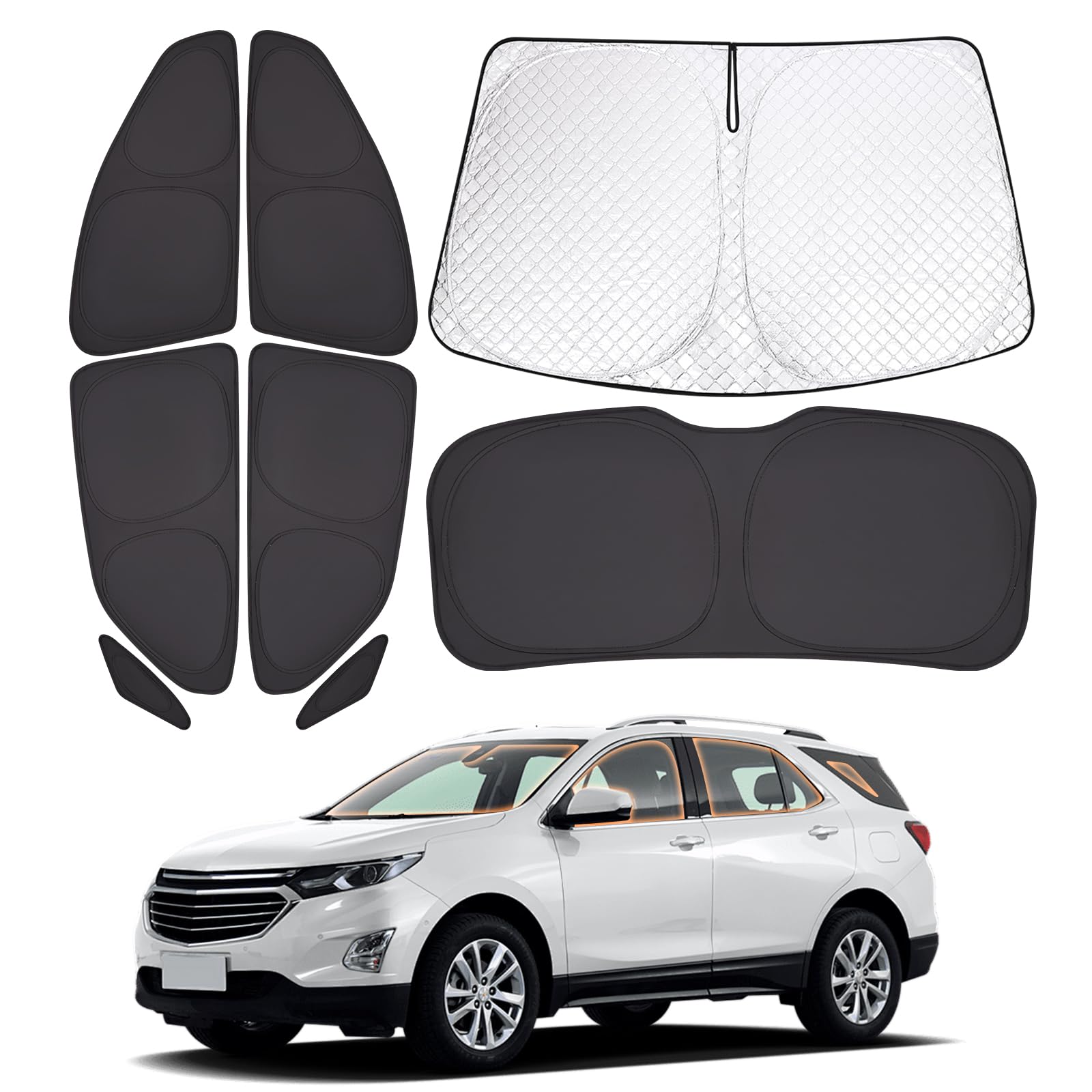 XCBYT 2018-Present Equinox Window Shades | 6 Layers Thickened Car Window Covers | 2 in 1 Car Full Window Privacy Curtains | 100%