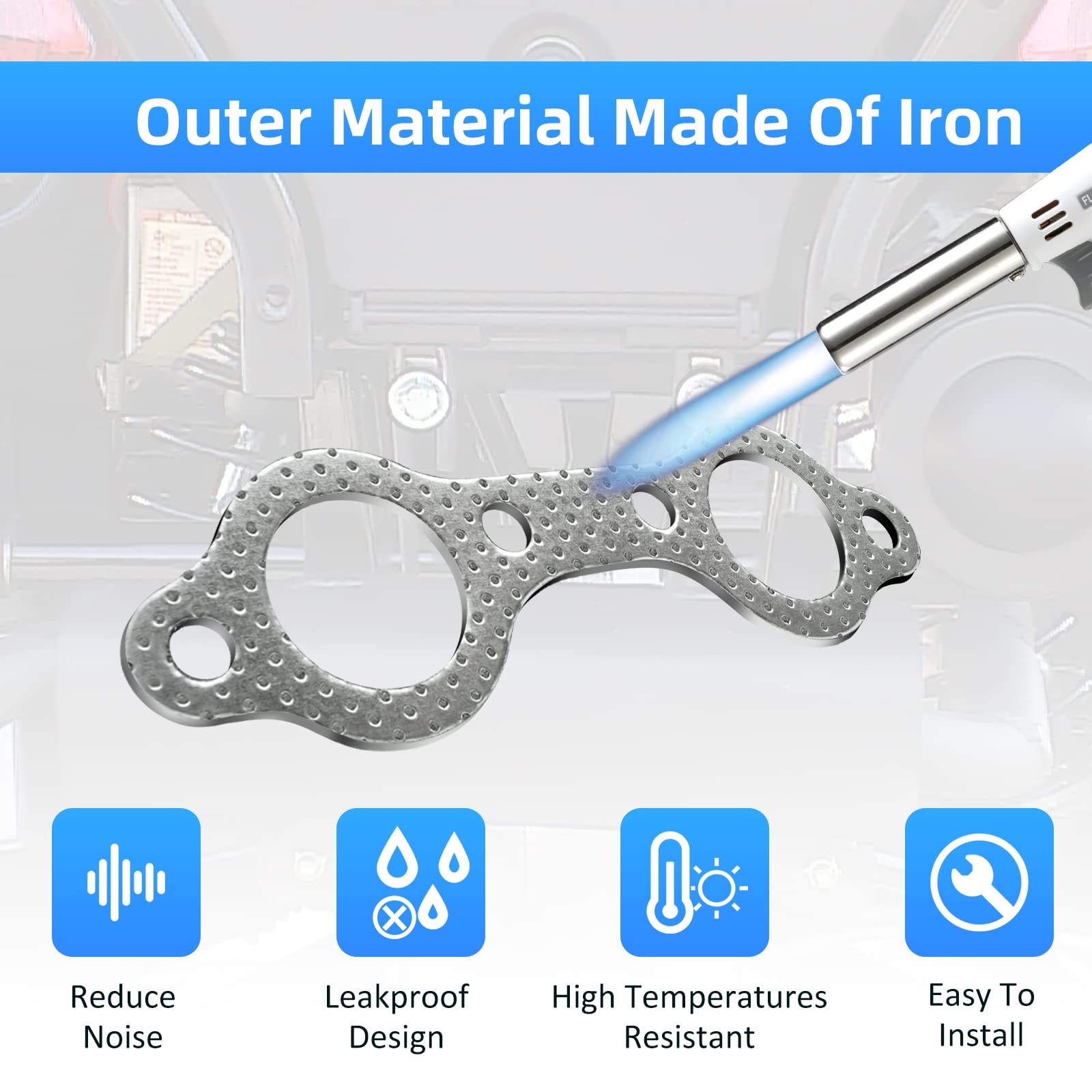 Exhaust Muffler Gasket Seal Spring Rebuild Kit For Polaris Sportsman 600 700 800 Mv7 2002-2006 Frontier 2002-2005, Oem# 5811511 3610047