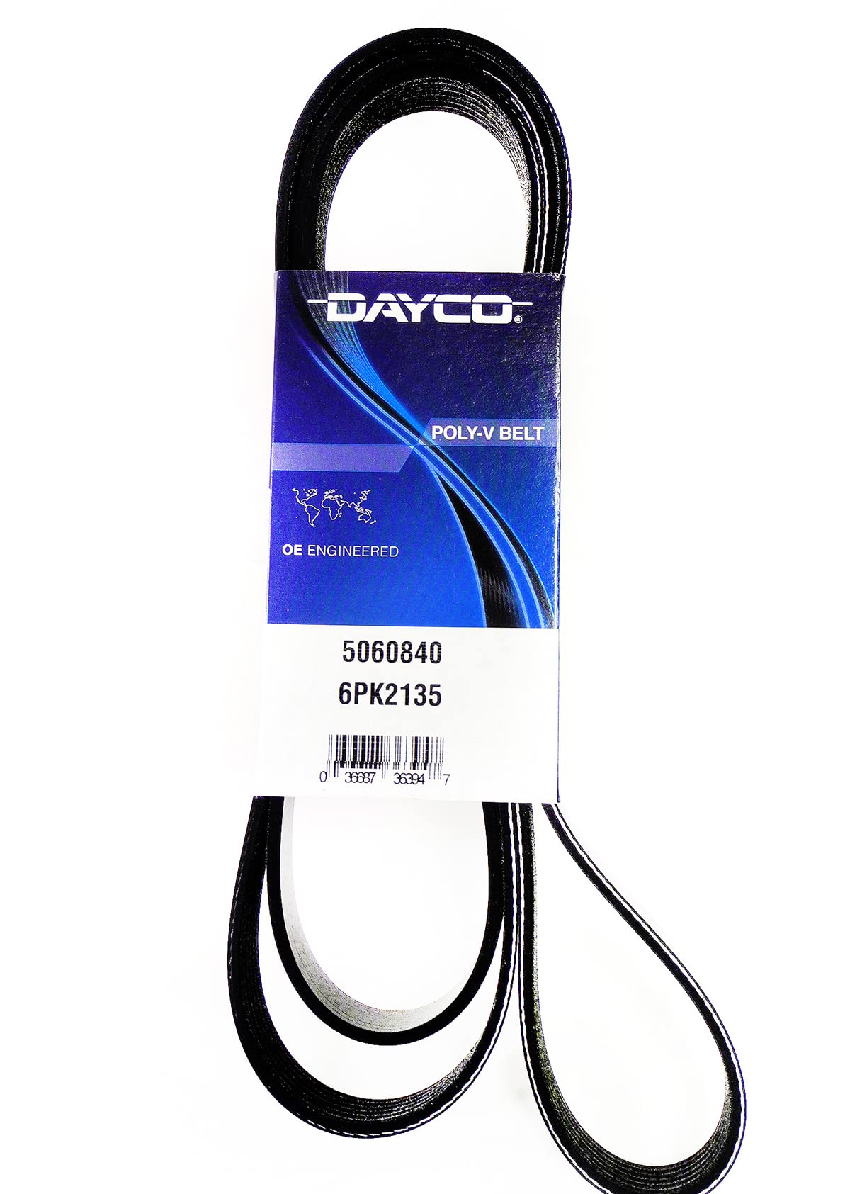 Dayco 5060840 Serpentine 6-Rib Belt With Overall Length Of 84 Inches , Black