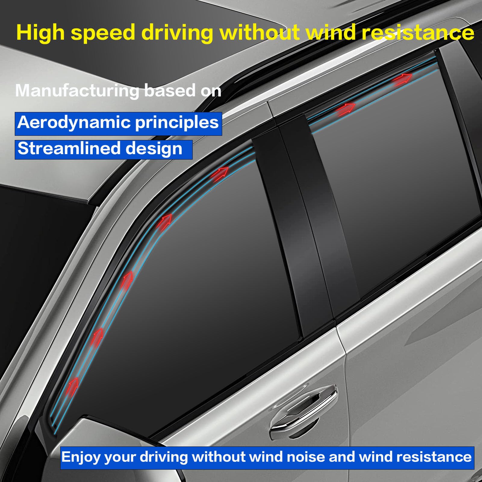 Cxdar Window Rain Guards For 1995-2000 Chevy Tahoe/Gmc Yukon, Window Wind Deflectors Shield Vent Visor For 1992-1999 Chevy/Gmc C/K1500 2500 Suburban, 1992-2000 Chevy/Gmc Sierra C/K3500