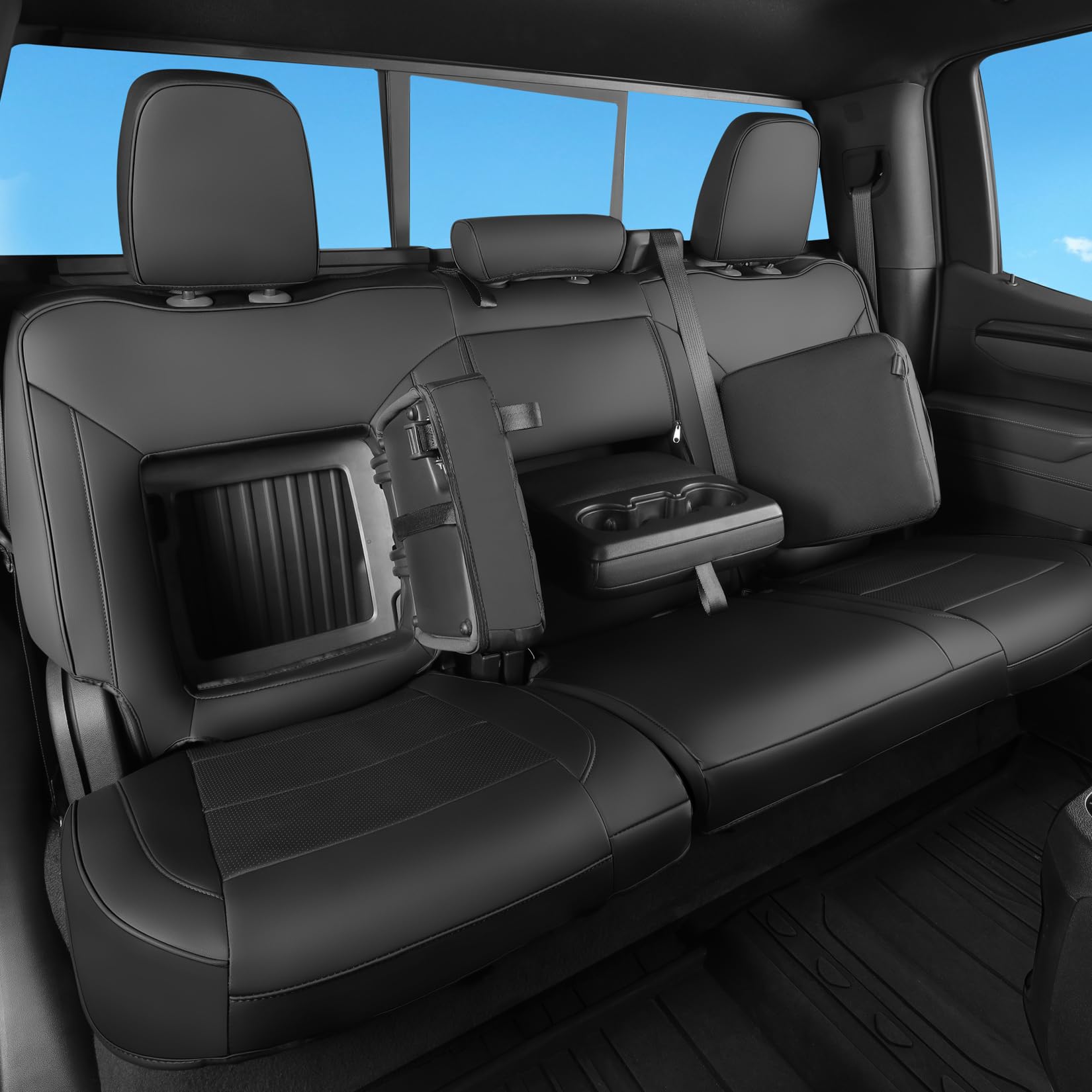 Tandi Fit For Chevy Silverado & Gmc Sierra Seat Covers With Faux Leather For Chevy Silverado 2019 2020 2021 2022 2023 2024 2025