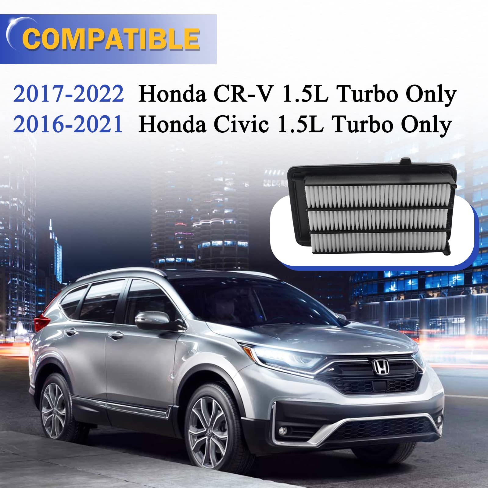 Ca12050 Engine Air Filter For 2016-2021 Honda Civic 2017-2022 Honda Cr-V Crv 1.5L Turbo 17220-5Aa-A00 Af9183