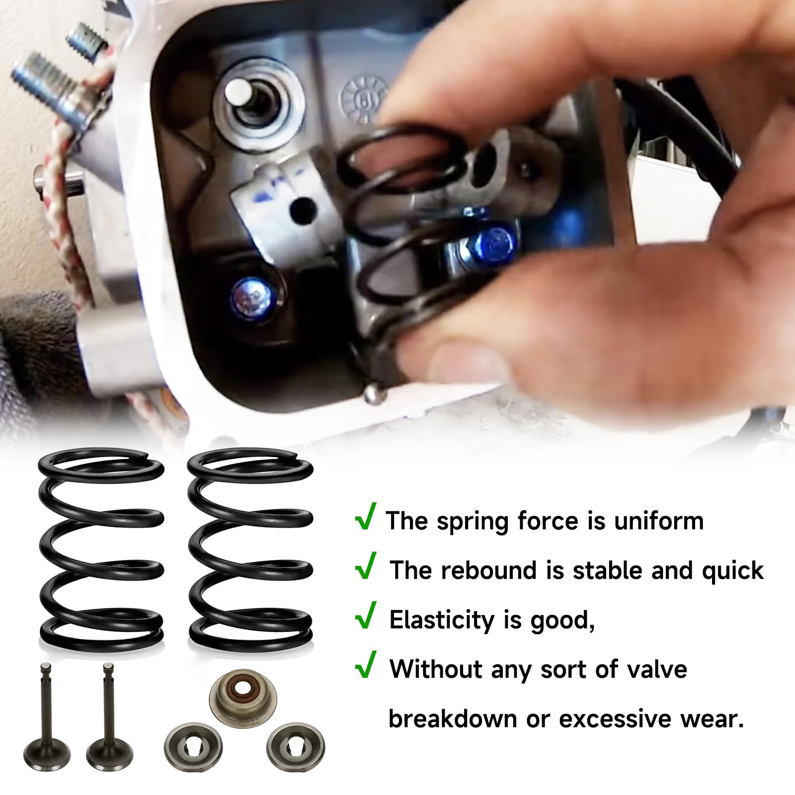 Fvrito 26Lb Valve Springs With Retainer Kit For Predator 212Cc 196Cc 224Cc Honda Gx160 Gx200 Non Hemi 5.5Hp 6.5Hp Ohv Clone Engine Powerhorse Coleman Ct200U Bt200X Mini Bike Go Kart Performance Parts
