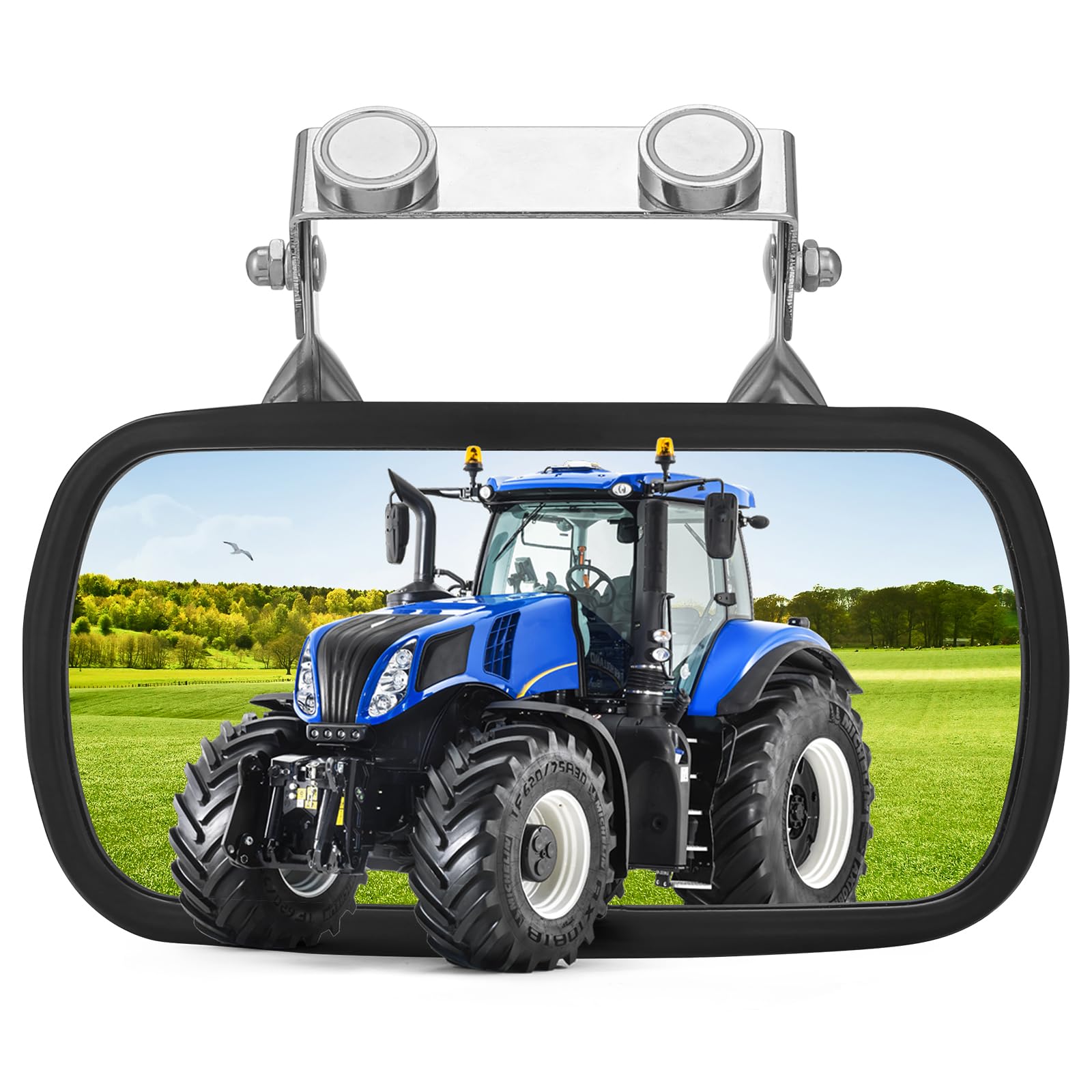 Strong Magnetic Tractor Side Mirror Compatible With Kubota Mahindra John Deere Tractor Accessories, Golf Cart Rear View Mirror,