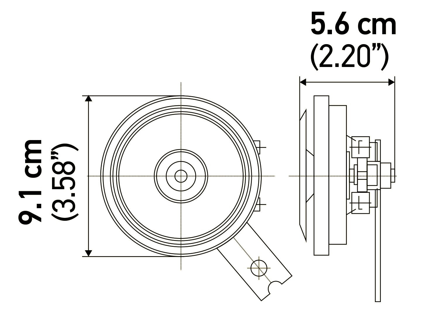 Hella 002768821 Black 92Mm 24V Disc Horn Kit (Universal Fit)