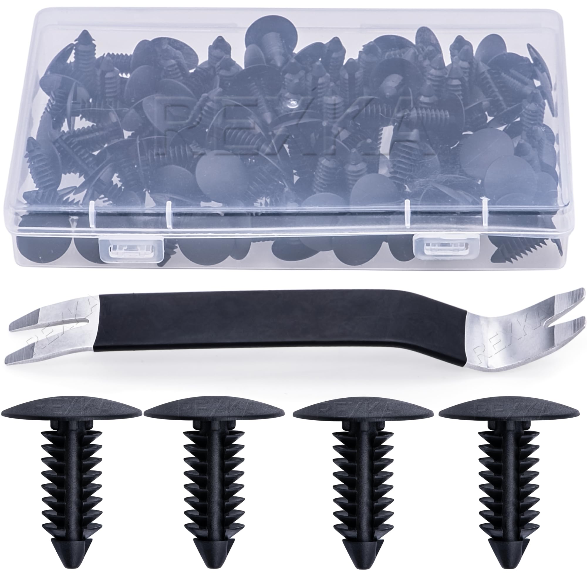 Rexka 101Pcs Fender Bumper Shield Fender Liner Push Pin Retainer Clips 6030441 For Jeep Dodge Ram Chrysler + Multipurpose Auto T
