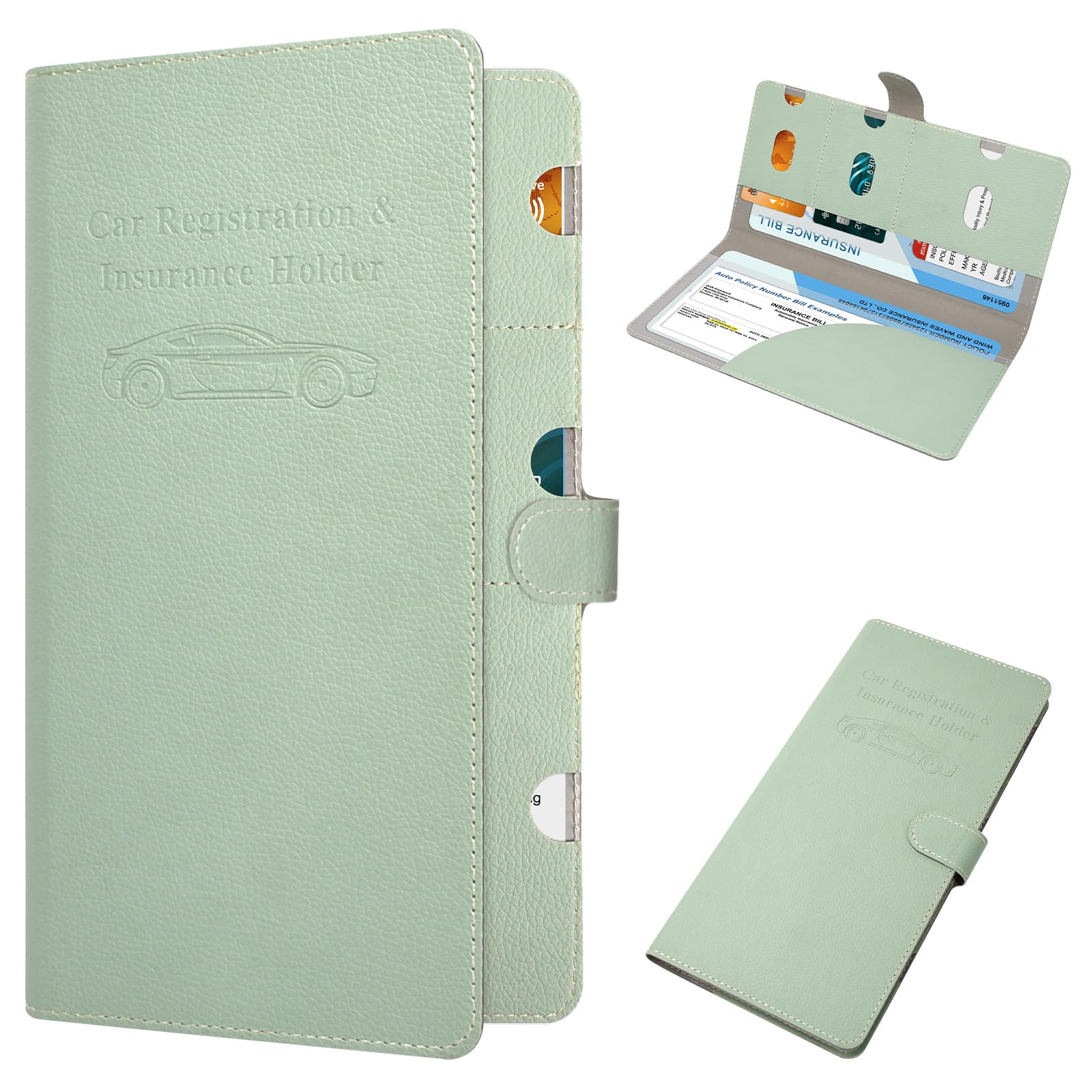 Rsaquar Car Registration And Insurance Holder, Vehicle Glove Box Organizer Cool Car Accessories, Car Document Holder For Cards, 