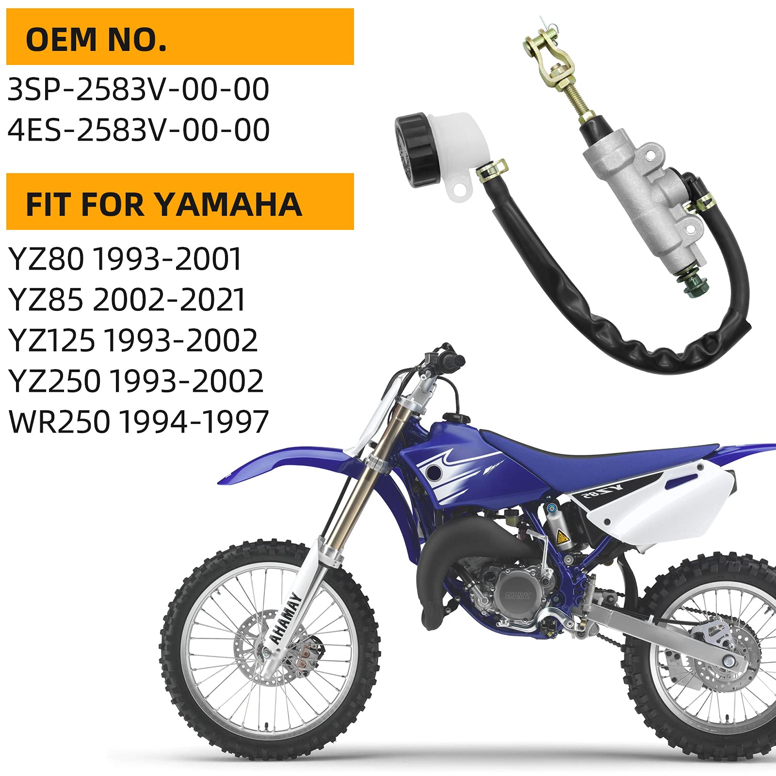 Rear Brake Master Cylinder Fit For Yamaha Yz80 Yz85 Yz125 Yz250 Wr250