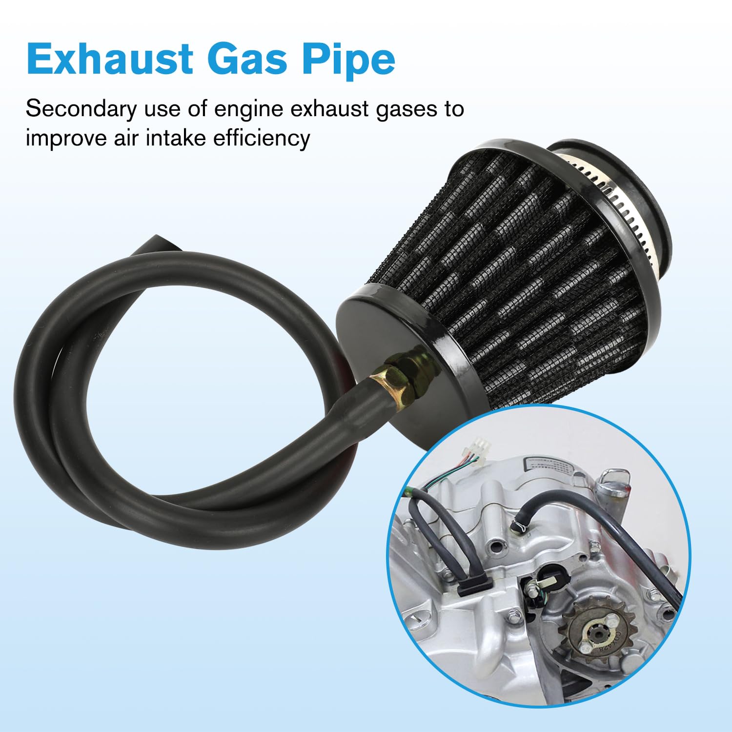 EOPOAYl 35mm (1-3/8'') Air Filter with Nipple Compatible with Taotao Coolster 125cc 110cc 90cc 70cc 50cc ATV Quad 4 Wheeler Baja