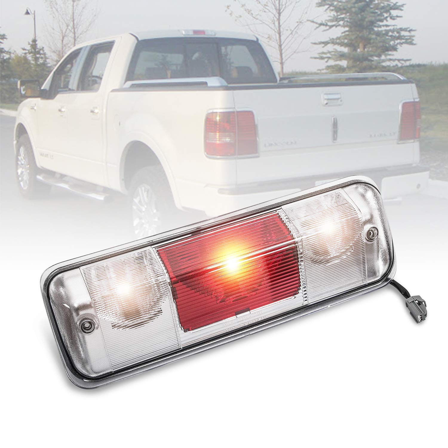 RANSOTO 923-237 F150 Third Brake Light Center High Mount Stop, Trunk Cargo Rear Tail Light Compatible with 2004-2008 Ford F-150,