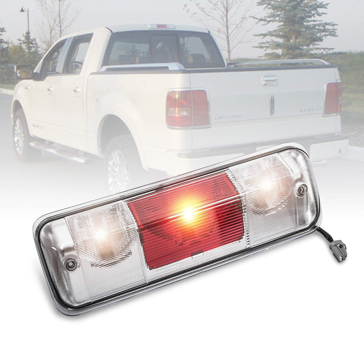 RANSOTO 923-237 F150 Third Brake Light Center High Mount Stop, Trunk Cargo Rear Tail Light Compatible with 2004-2008 Ford F-150,