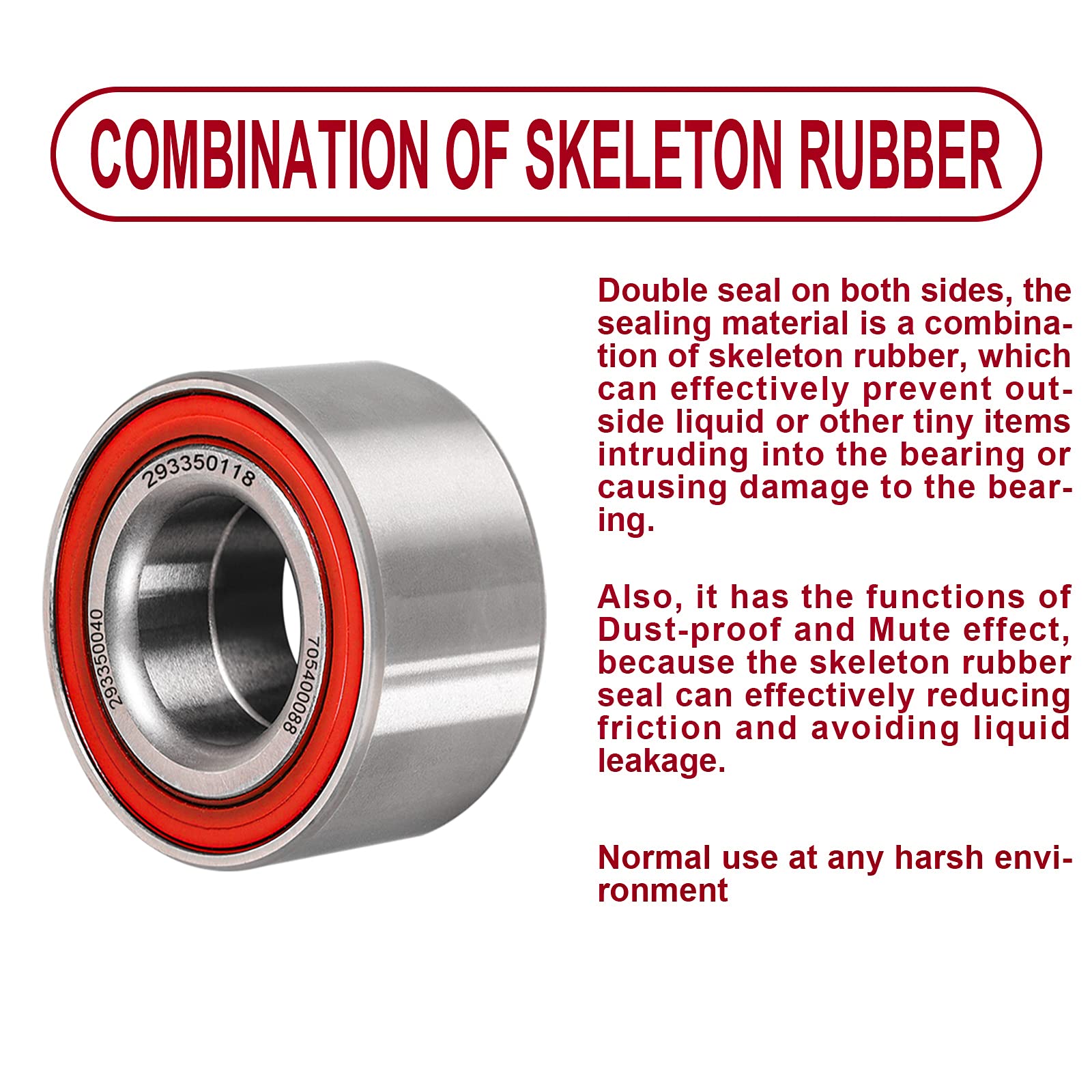 (4 Pack) Wheel Bearings Kit Compatible With Can-Am Defender/Commander/Maverick/Outlander/Renegade Replaces # 293350040, 705400088, 293350118