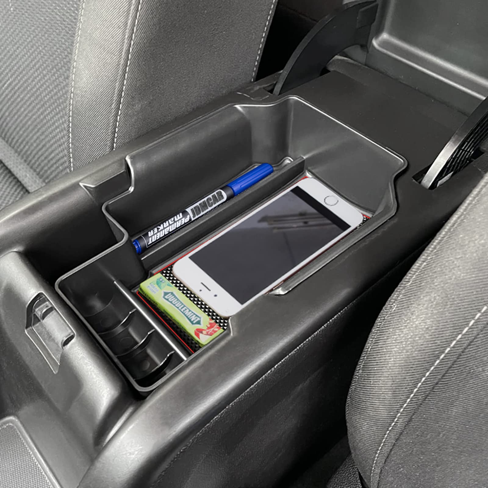 Jdmcar Compatible With Center Console Tray Chevy Colorado/Gmc Canyon Accessories 2015-2020 2021 2022 - Red Trim