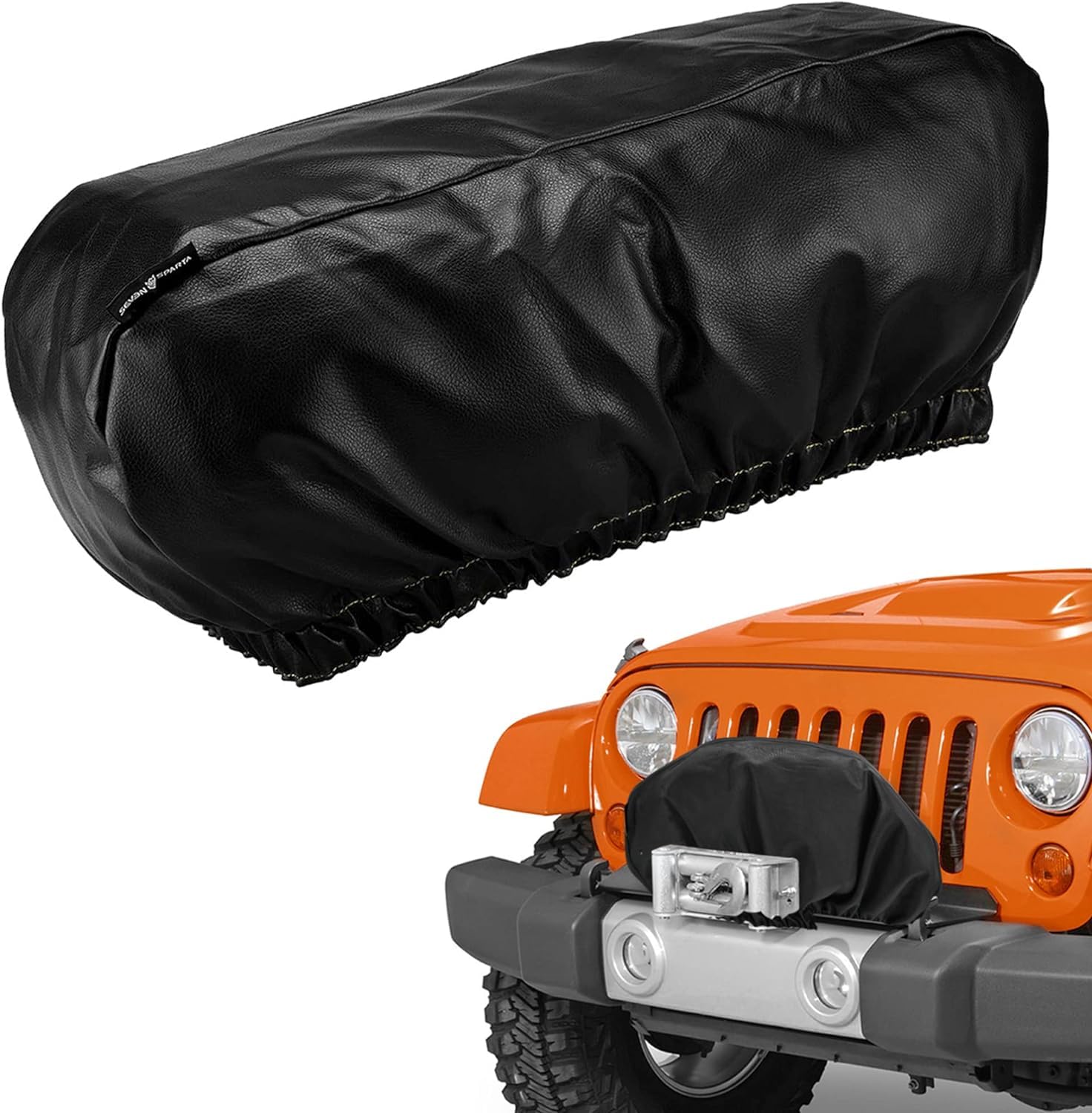 SEVEN SPARTA Winch Cover Heavy Duty Waterproof Winch Protection Cover, Dust-Proof,Universal Winch Protective Cover for Electric 