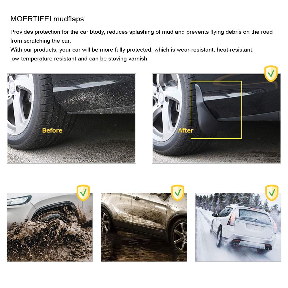Moertifei 4Pcs Car Mudguard Fender Mud Flaps Splash Guards Compatible With Hyundai Sonata 2020 2021 2022 2023