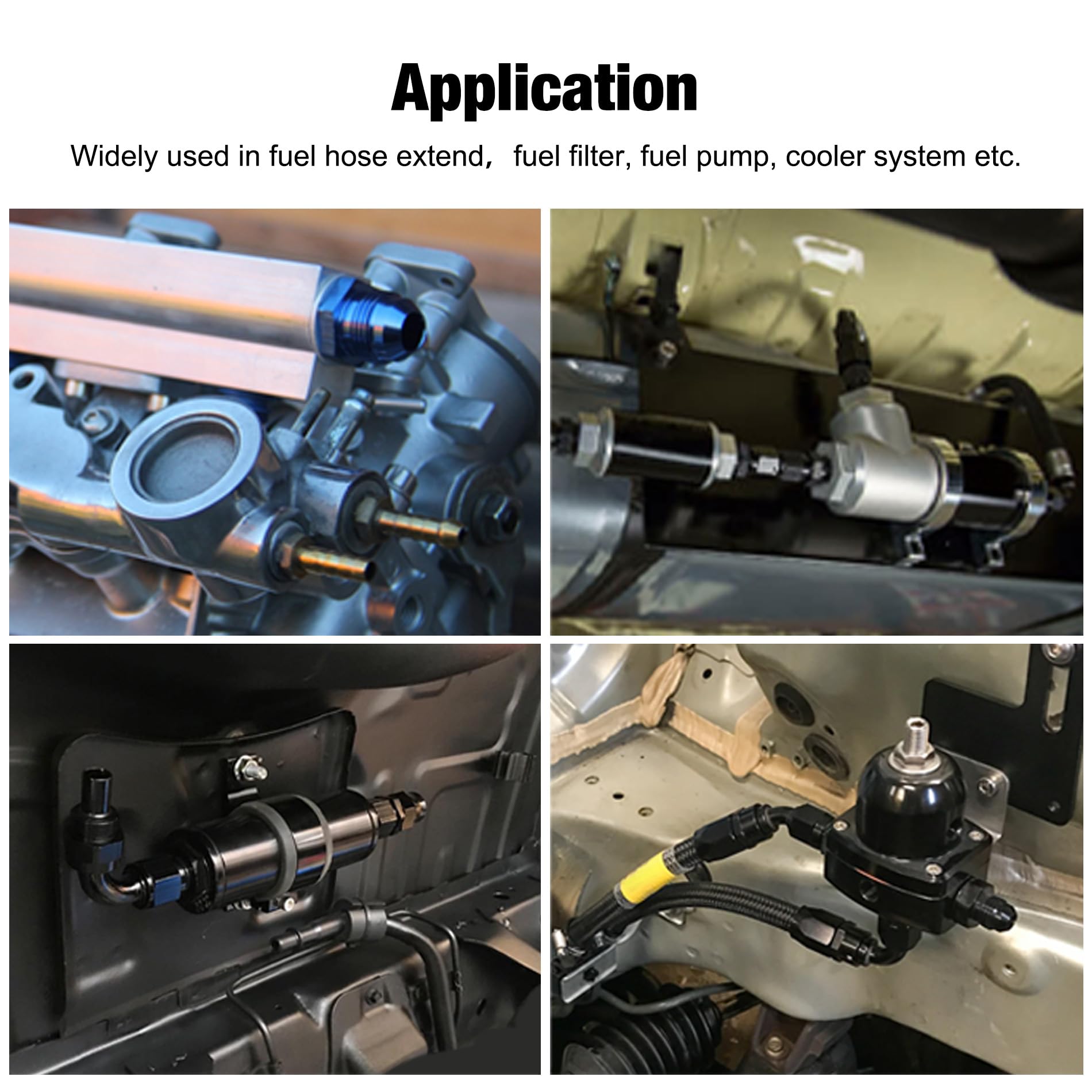 EVIL ENERGY 4AN Male to AN3 Male Flare Reducer Coupler Union Straight Adapter Fitting Black