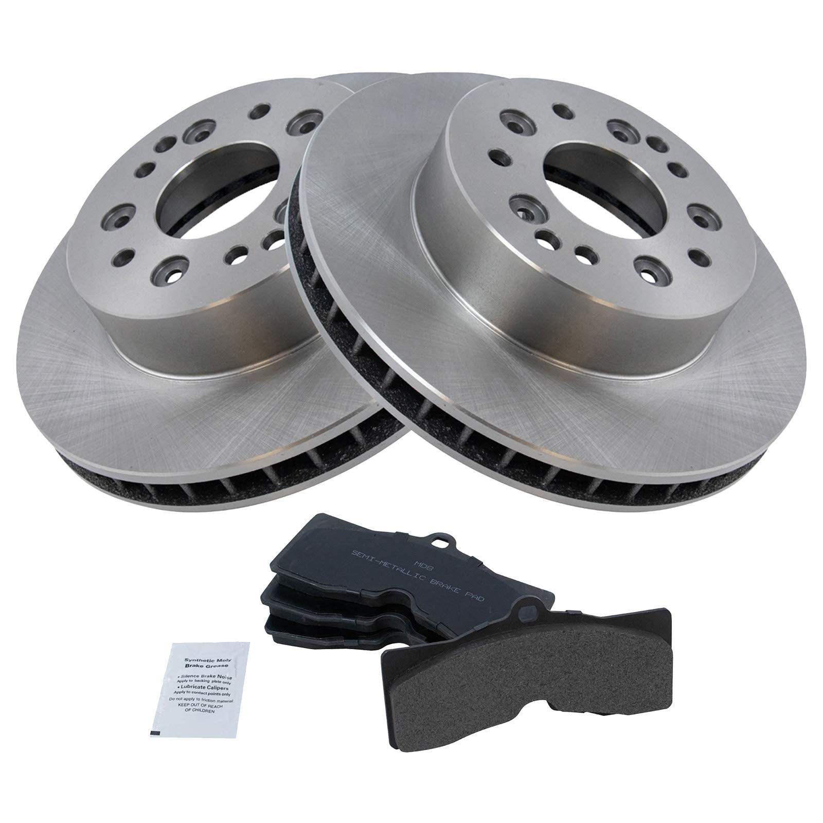 Trq Rear Brake Pad & Rotor Kit Brake Pads Brake Rotor Semi-Metallic Compatible With 1965-1982 Chevrolet Corvette