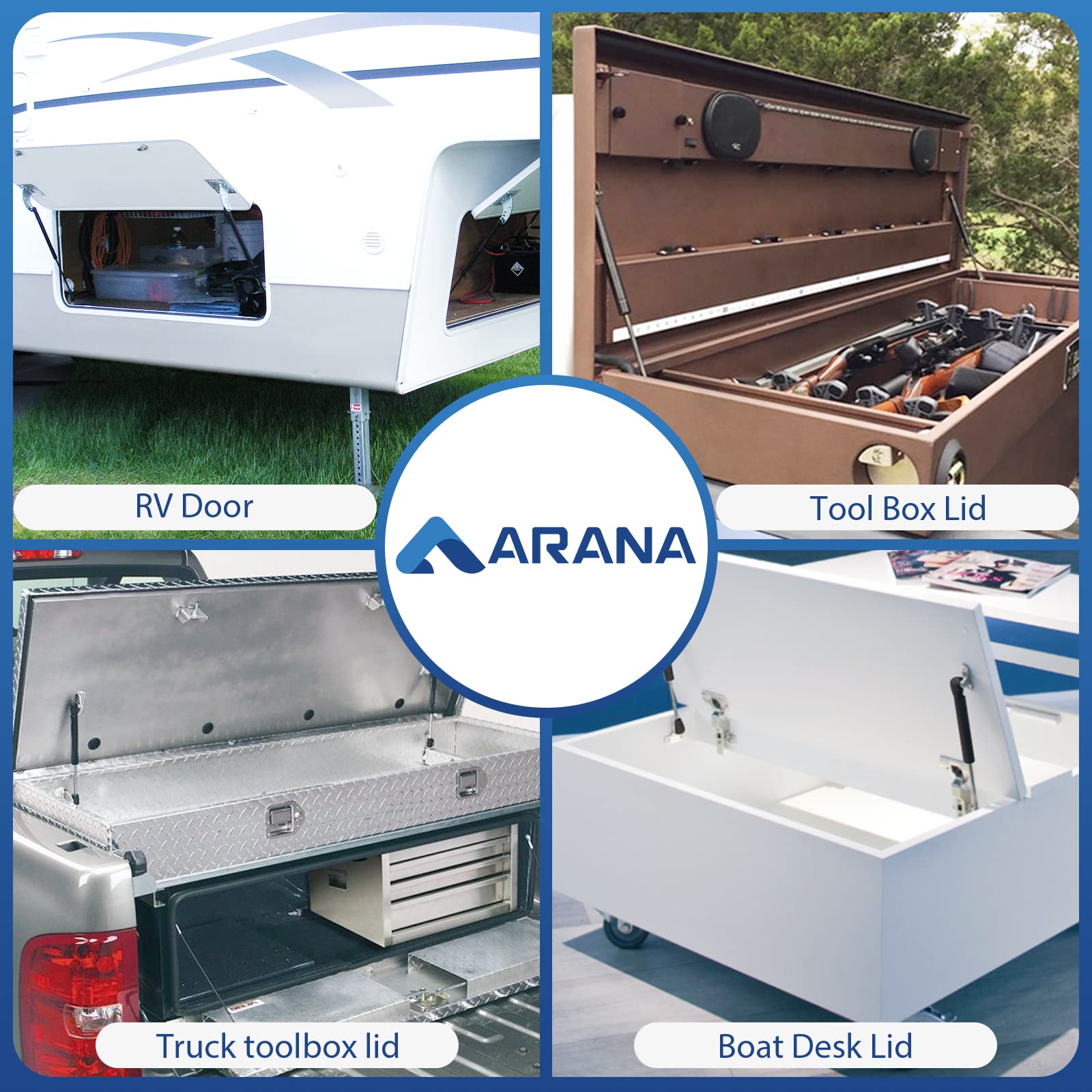 ARANA C16-18457 10 inch Gas Struts, 10 inch 30 Lb/133N Lift Support Props for Truck Tool Box Lid Leer Pickup Weatherguard Toolbo