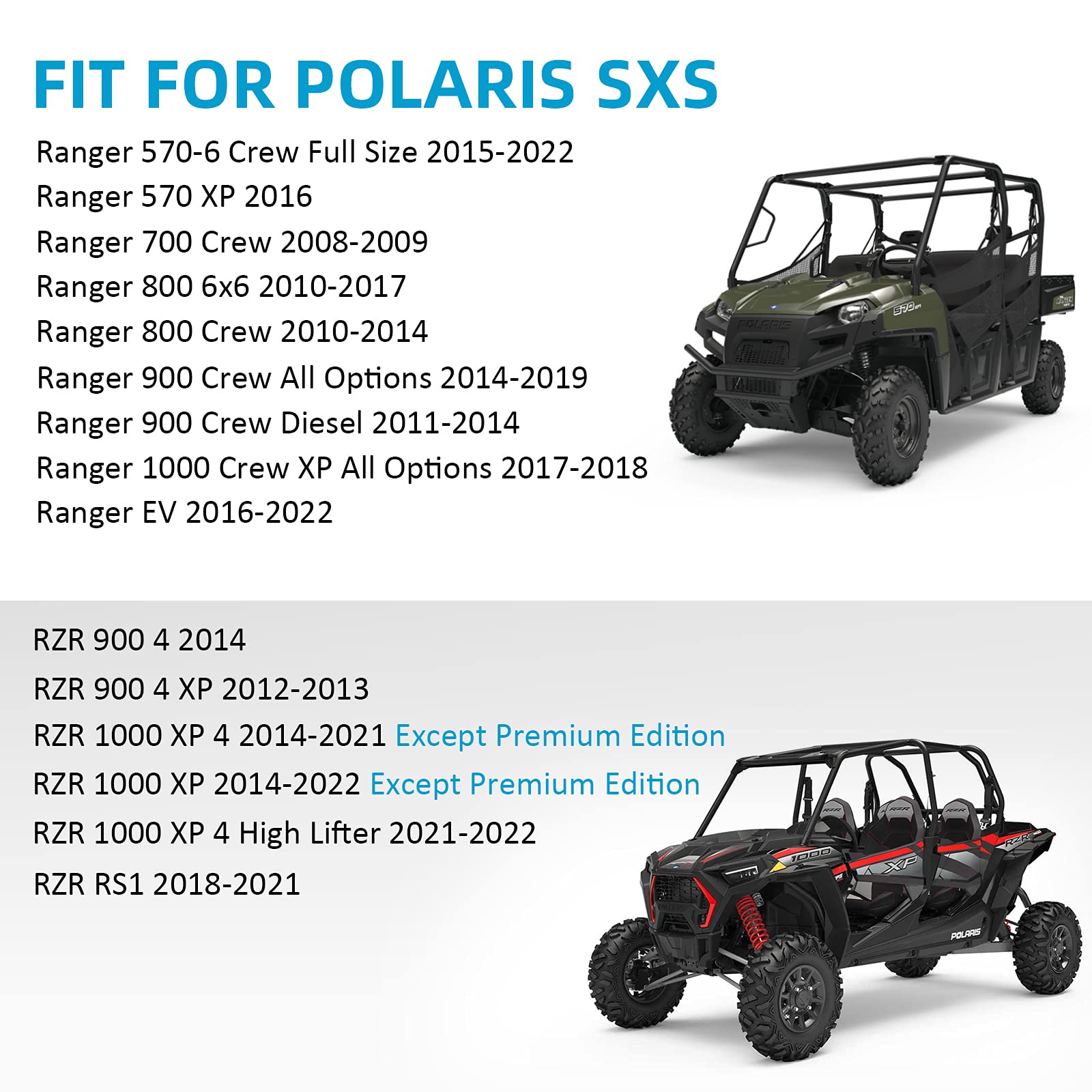 Brake Pads Sintered With Anti-Noise Shims For Polaris Rzr 900 1000 4 Xp Rs1 Ranger 570 700 800 900 1000 Ev Crew Diesel 6X6, 2203747 Front & Rear Replacement Brake Pads