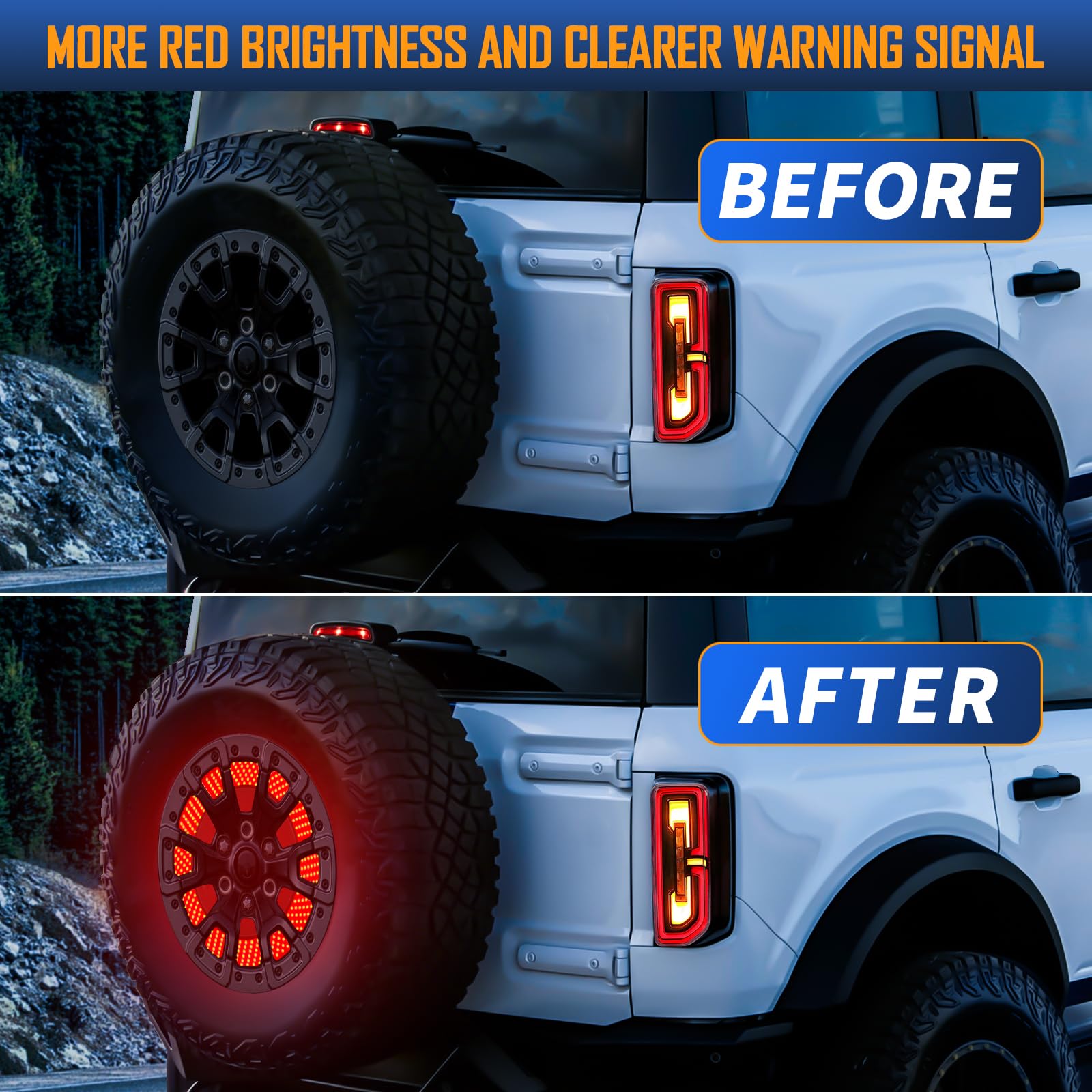 Karsam Spare Tire Brake Light For Ford Bronco 2021 2022 2023 2024 2/4 Doors, Led 3Rd Third Brake Light Plug-N-Play, 405Pcs Led W