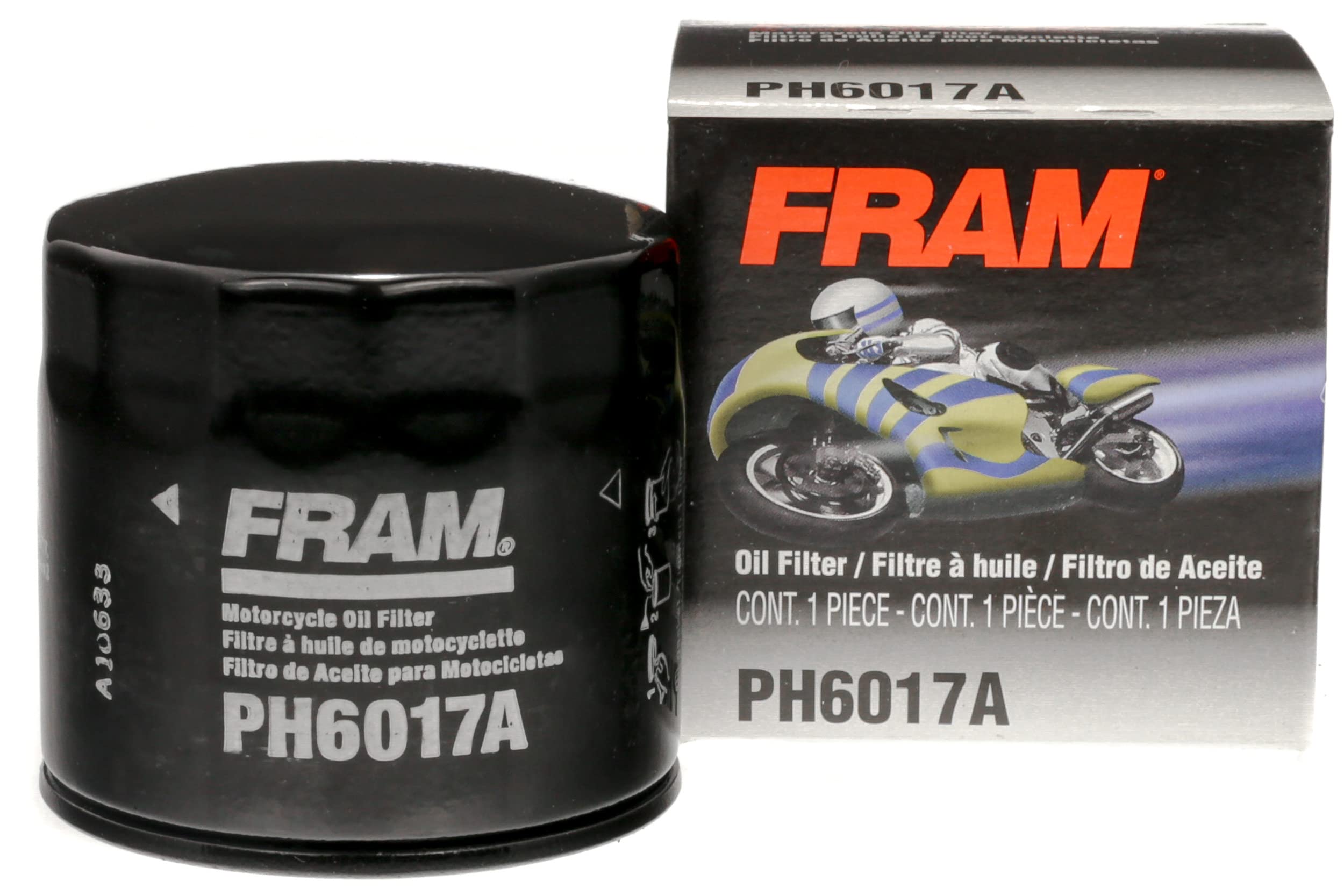 Fram Ph6017A Spin-On Full-Flow Oil Filter For Motorcycles