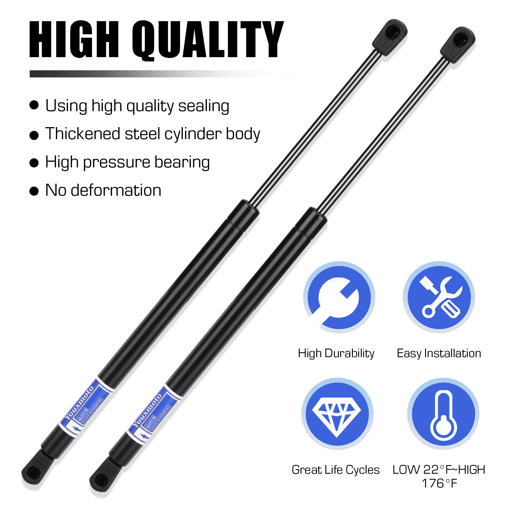 6601 Rear Window Lift Support Shocks Struts For Jeep Grand Cherokee 2005-2010, Sg314044, 55394323Aa,Pack Of 2