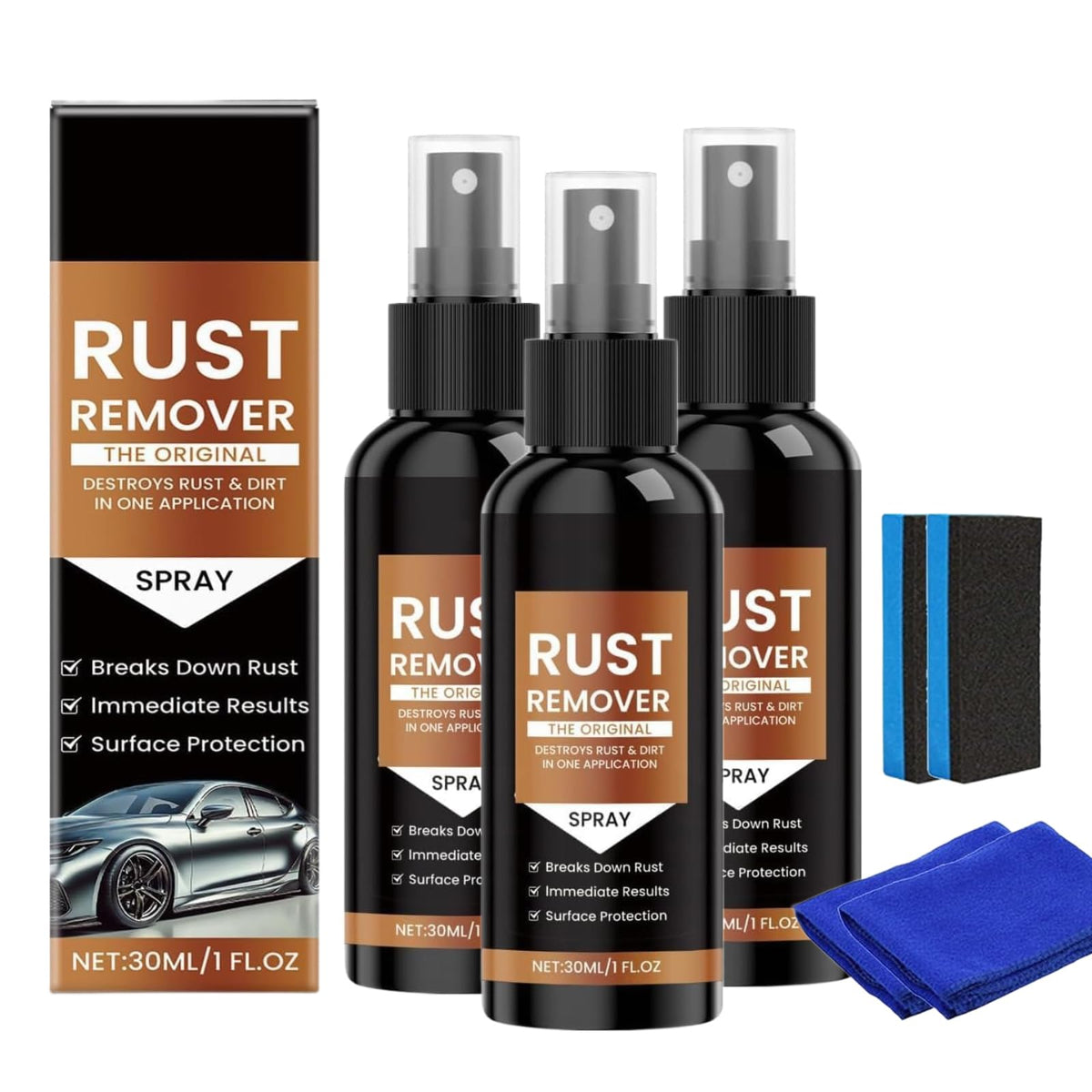 NHCXGAN Heavy Duty Rust Remover Spray for Metal | Fast-Acting, No Scrubbing | Safe on Painted/Chrome | Converts Rust to Paintabl