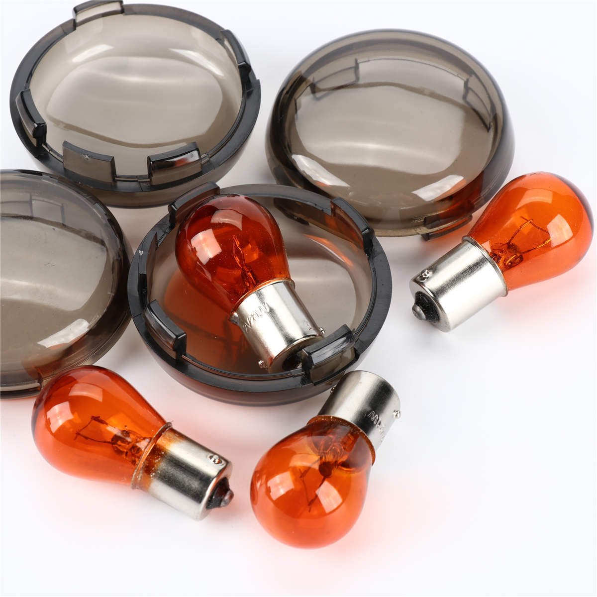 Zytc Smoked Harley Turn Signal Lens Lense Kit With 1156/1157 Bulbs For Harley Davidson Touring Softail Dyna Sportsters 2002-2013