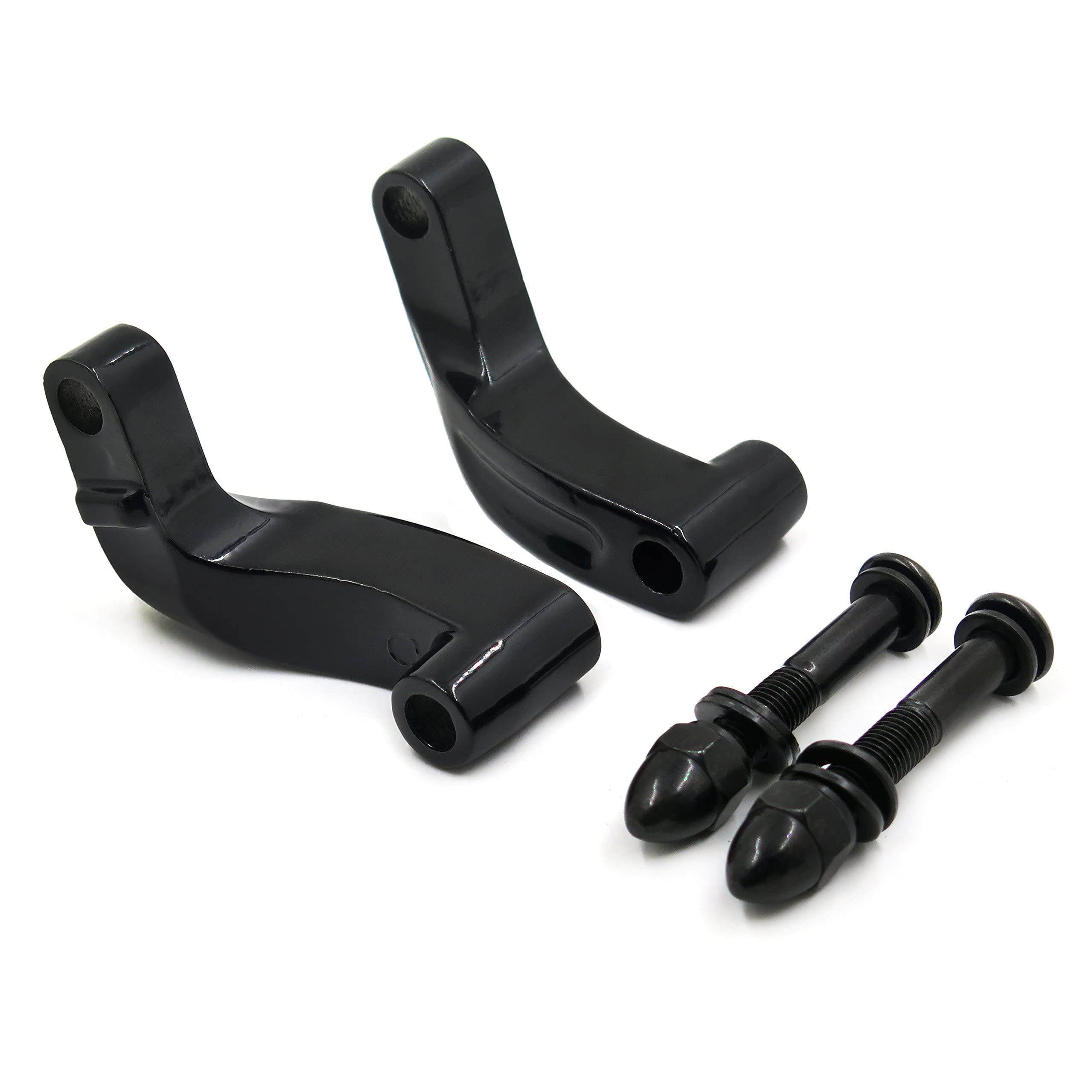 Smt- Black Aluminum Alloy Mirrors Mount Adapter Compatible With Harley Fat Bob Softail Dyna Cvo Softail Low Rider Motorcycle [P/
